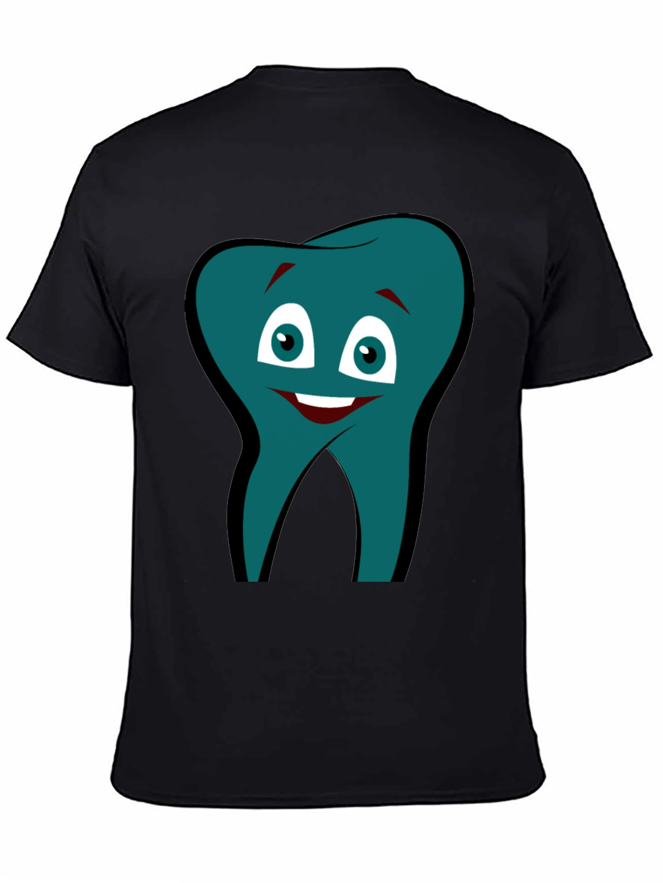 Black Funny Tooth Graphic Tee - Black Cotton Comfort view 4