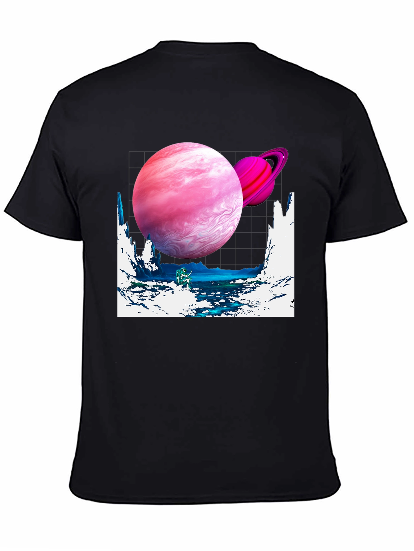 Black Galaxy Graphic Tee - Black Cotton Shirt view 4