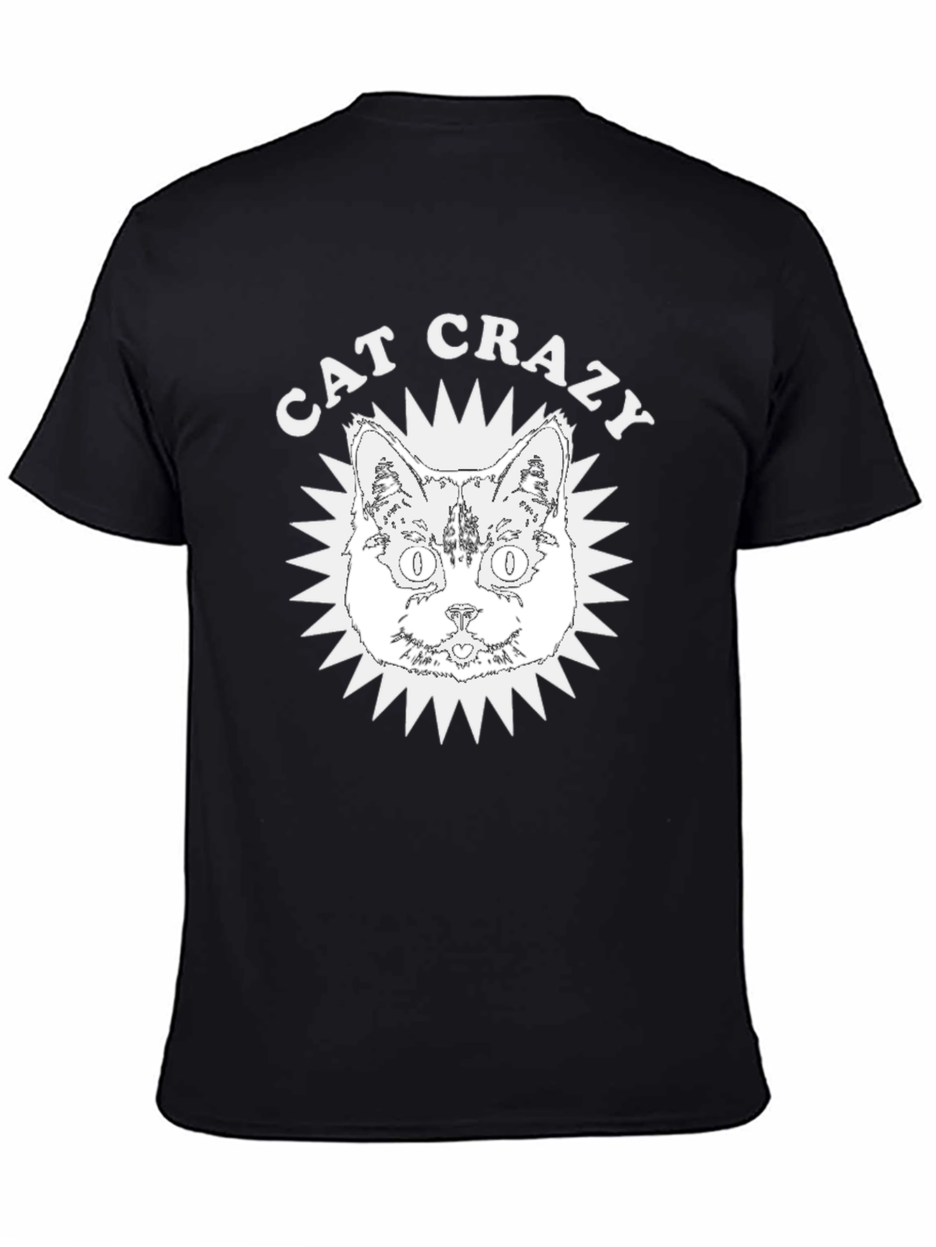 Black Cat Crazy Graphic Tee - Soft Cotton view 4