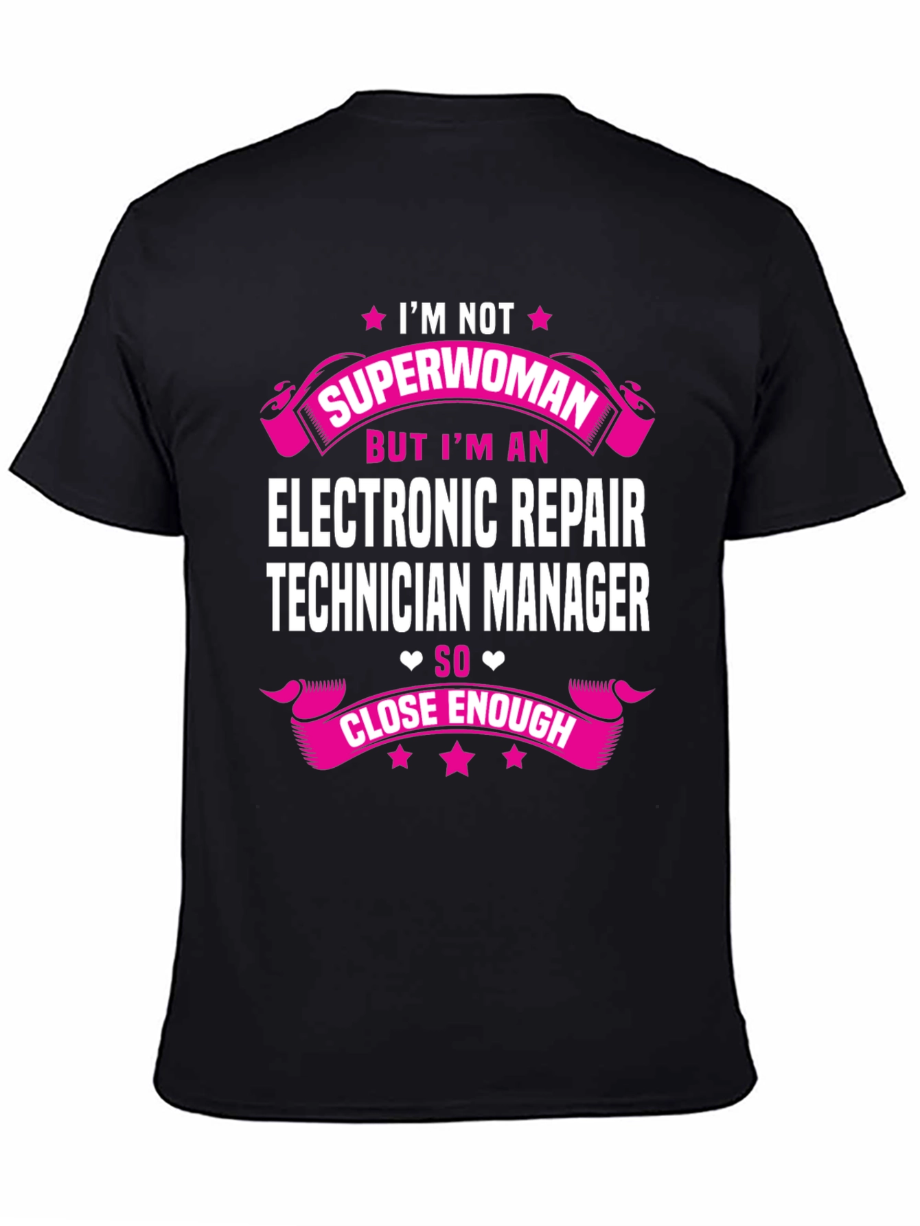 Black Electronic Repair Technician Manager Graphic Tee view 4