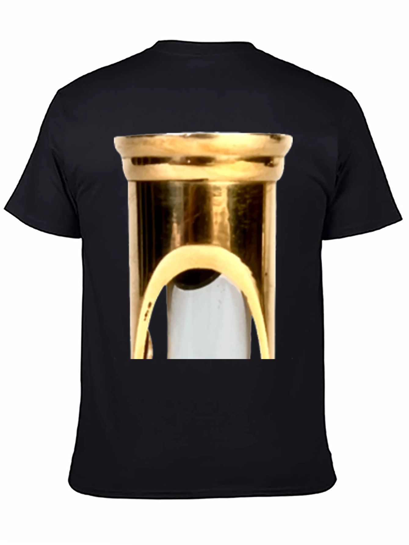 Black Abstract Brass Instrument Graphic Tee - Soft Cotton Blend view 4