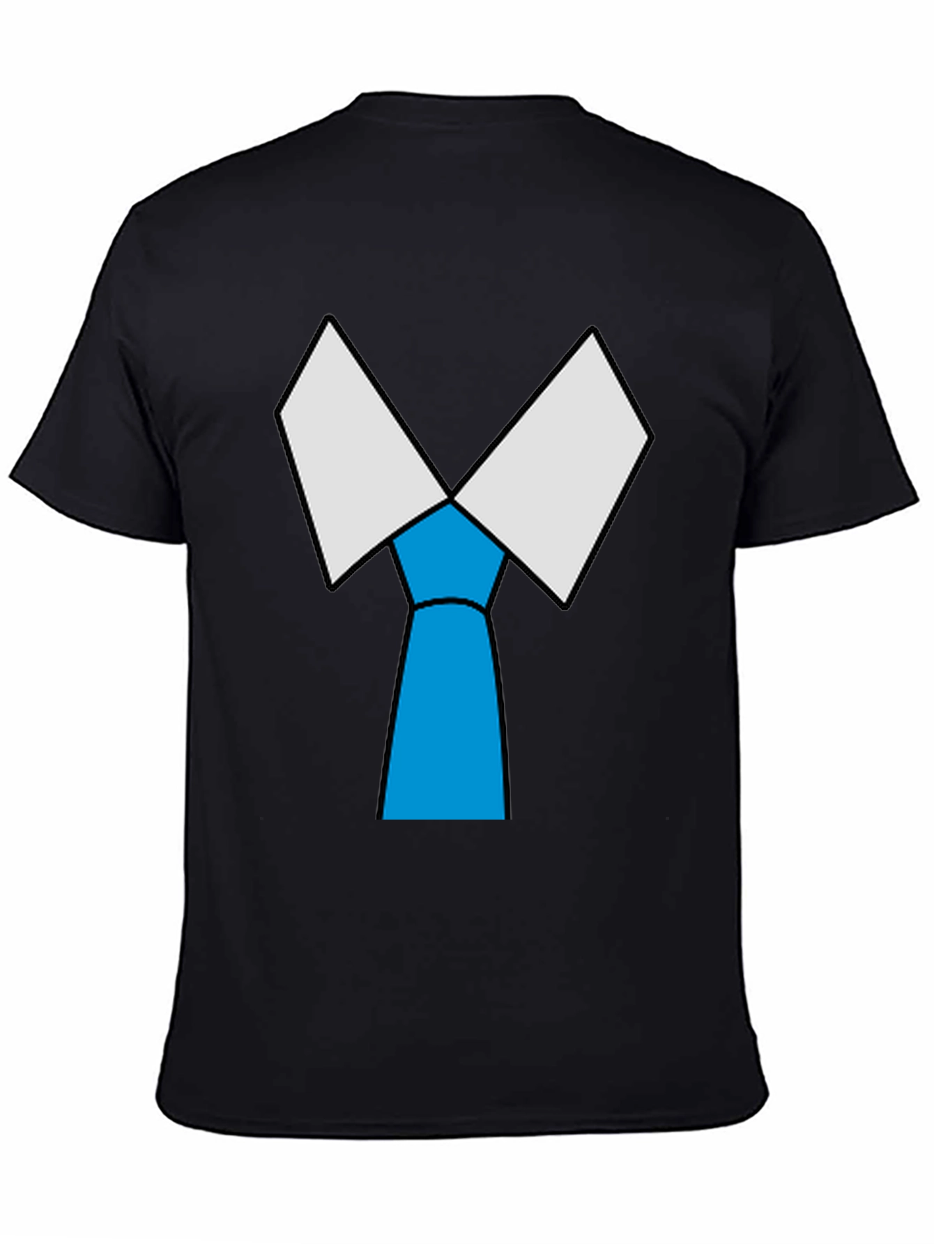 Black Novelty Tie T-Shirt - Funny Graphic Tee view 4
