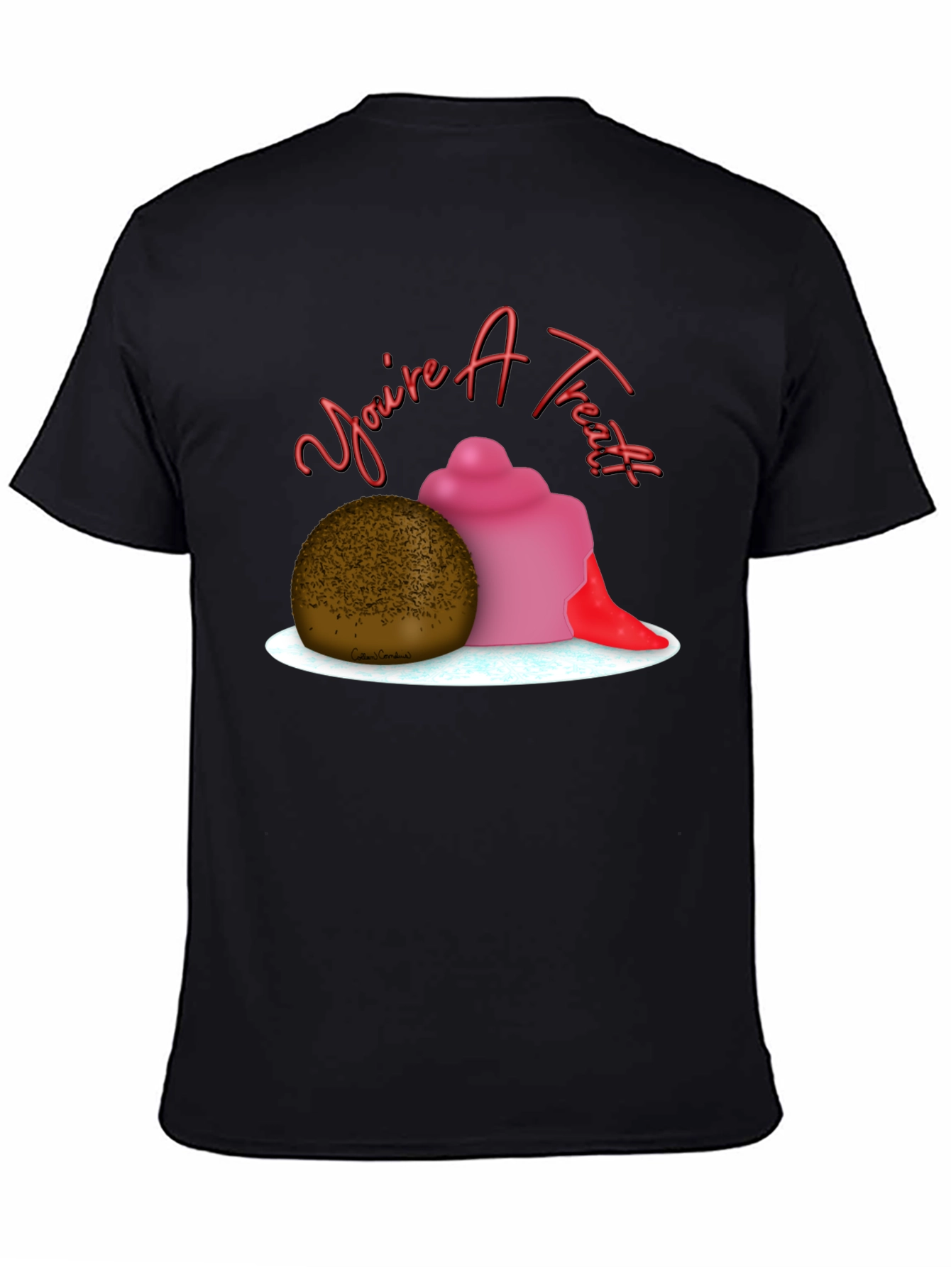 Black You're A Treat Dessert T-Shirt view 4