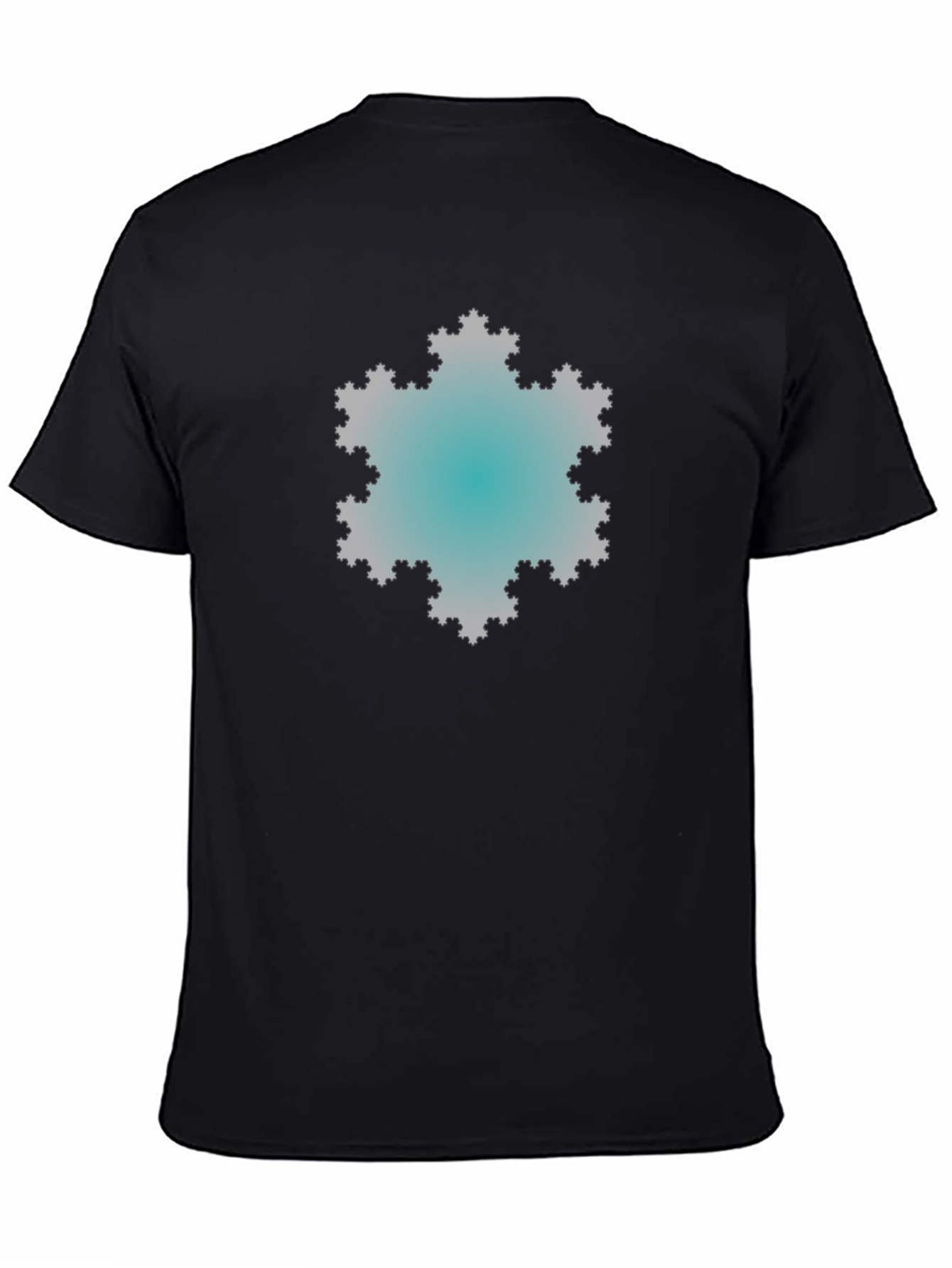 Black Fractal Snowflake Graphic Tee - Cool & Unique view 4