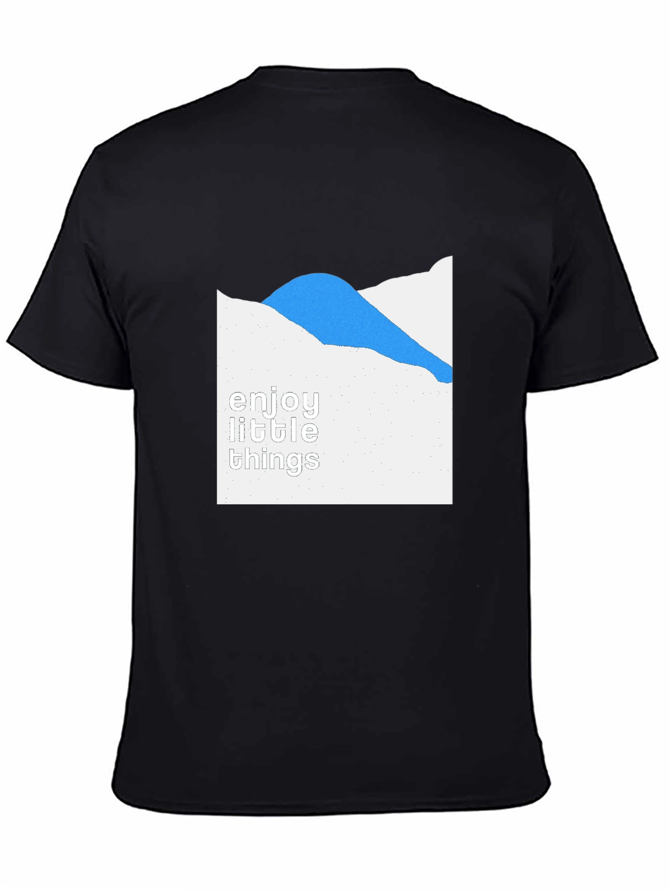 Black Enjoy Little Things Graphic Tee - Black Cotton Blend Shirt view 4