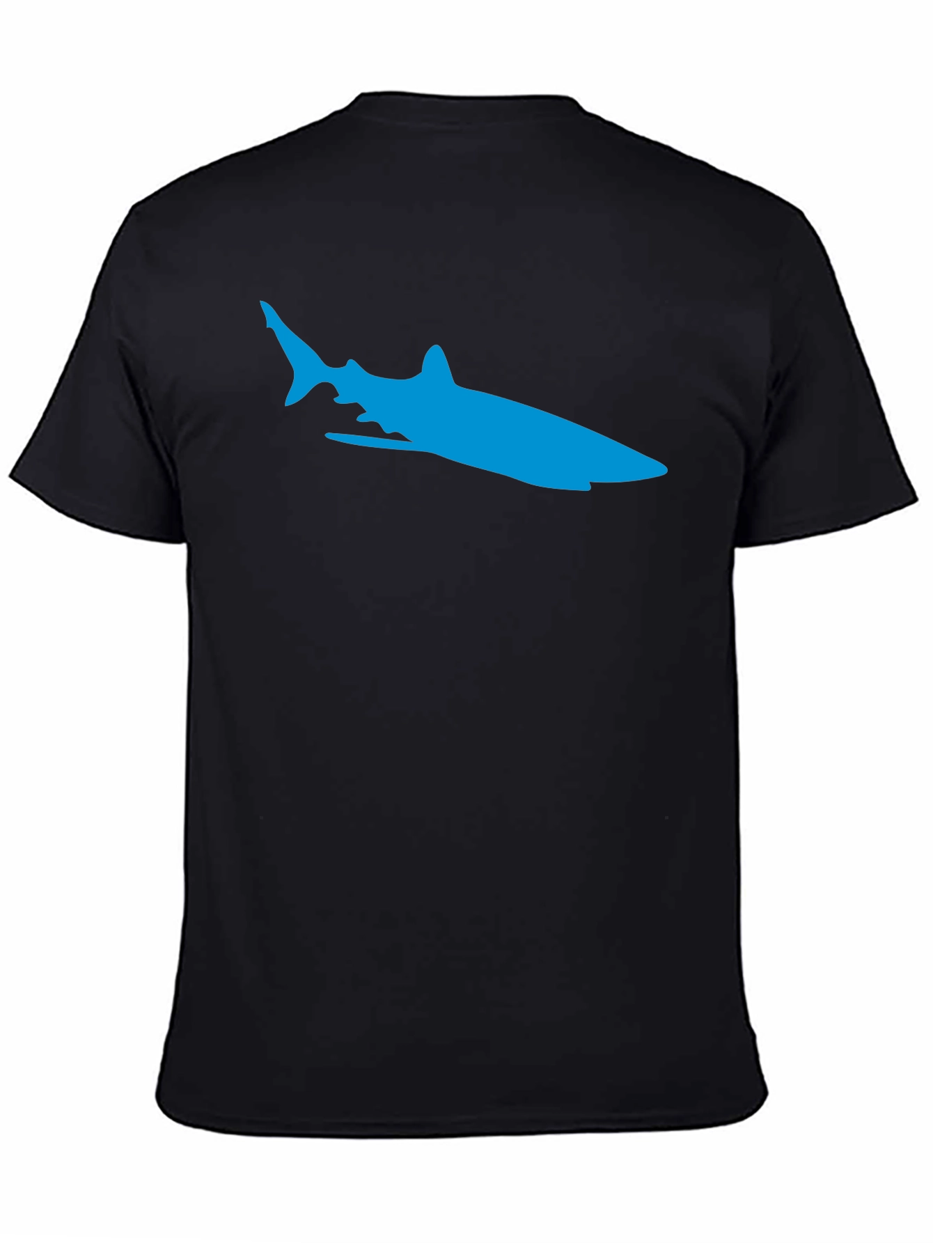 Black Cool Blue Shark Graphic T-Shirt view 4
