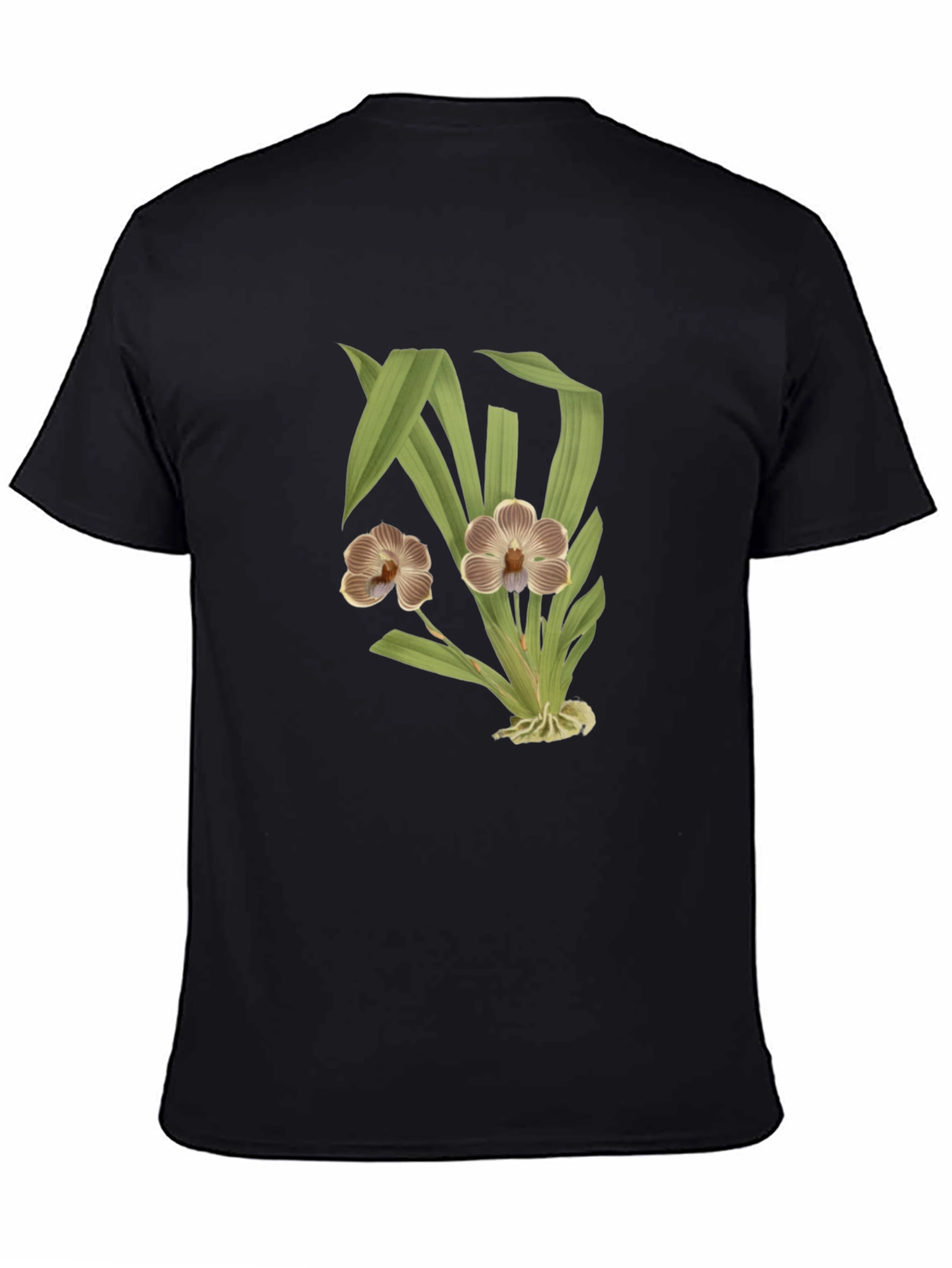 Black Floral Print T-Shirt - Botanical Style view 4