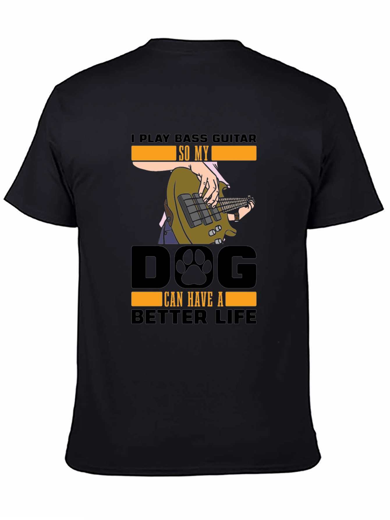 Black Bass Guitar Dog Lover T-Shirt view 4
