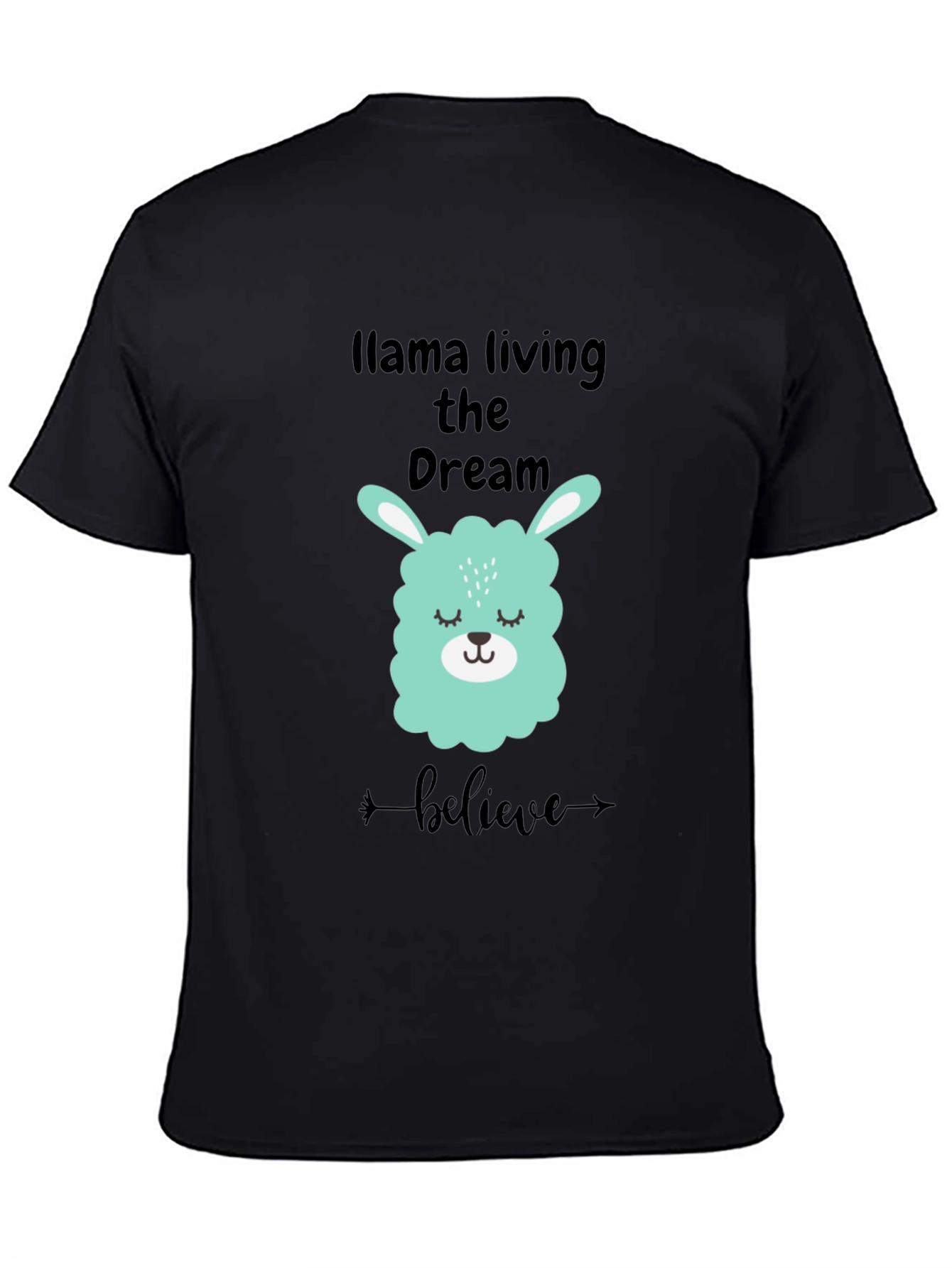 Black Llama Living the Dream Black Graphic Tee view 4