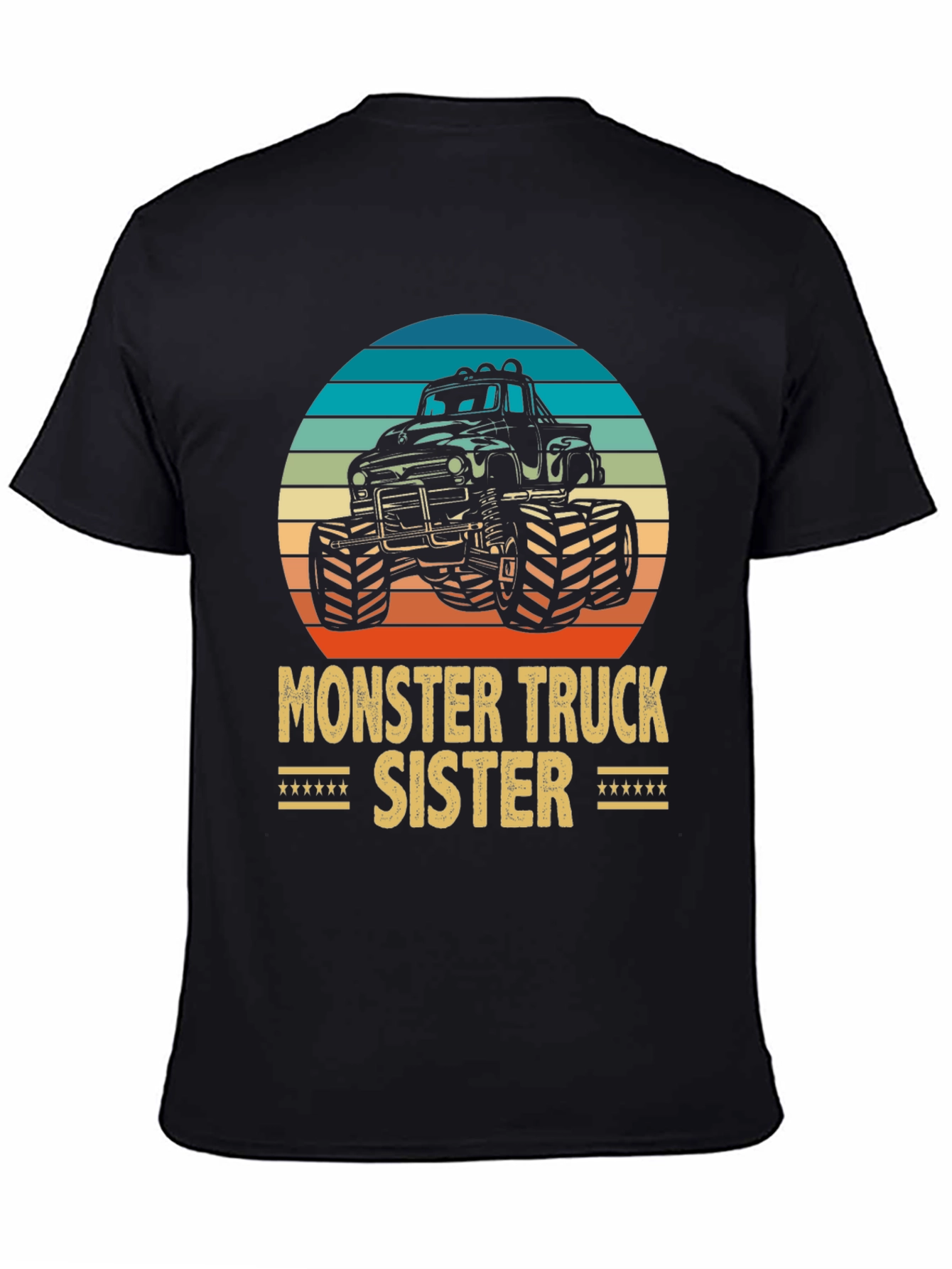 Black Monster Truck Sister Graphic Tee - Black Cotton Blend view 4