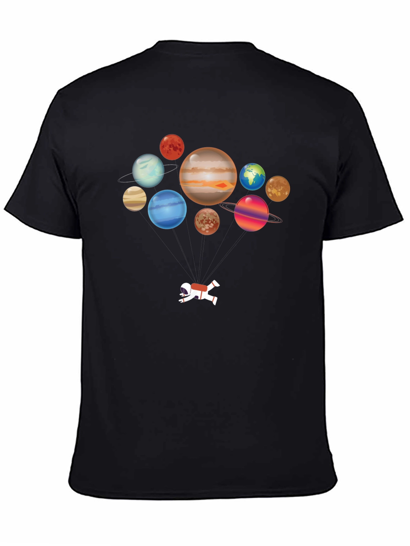 Black Planets Astronaut Graphic T-Shirt view 4