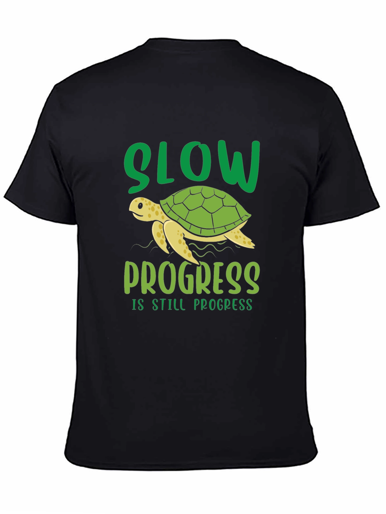 Black Slow Progress Turtle T-Shirt view 4