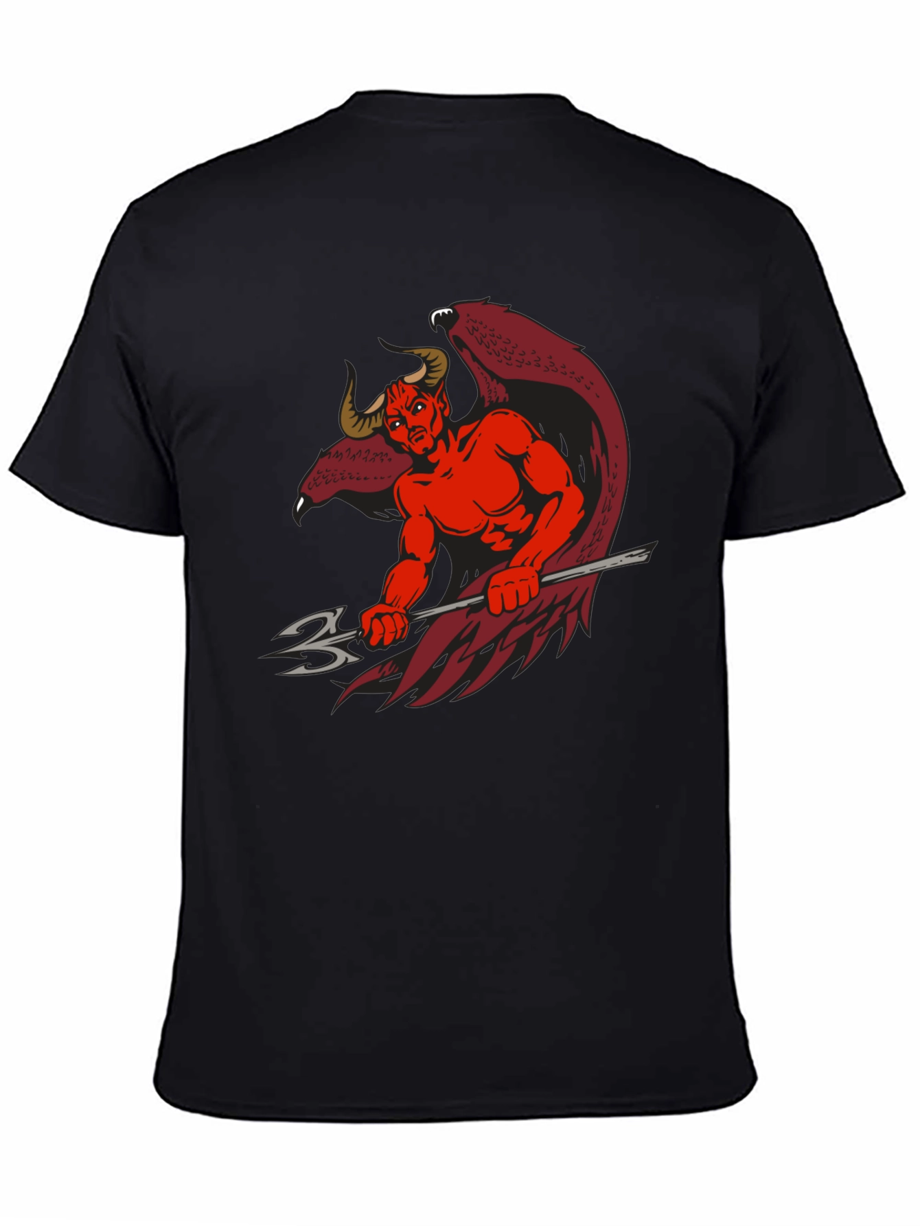 Black Devil Graphic Print Black T-Shirt view 4