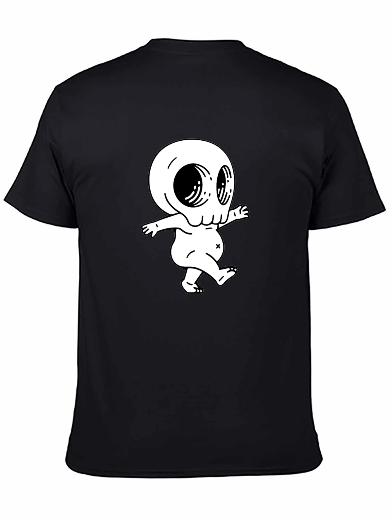 Black Cool Black Tee with Spooky Baby Skull view 4