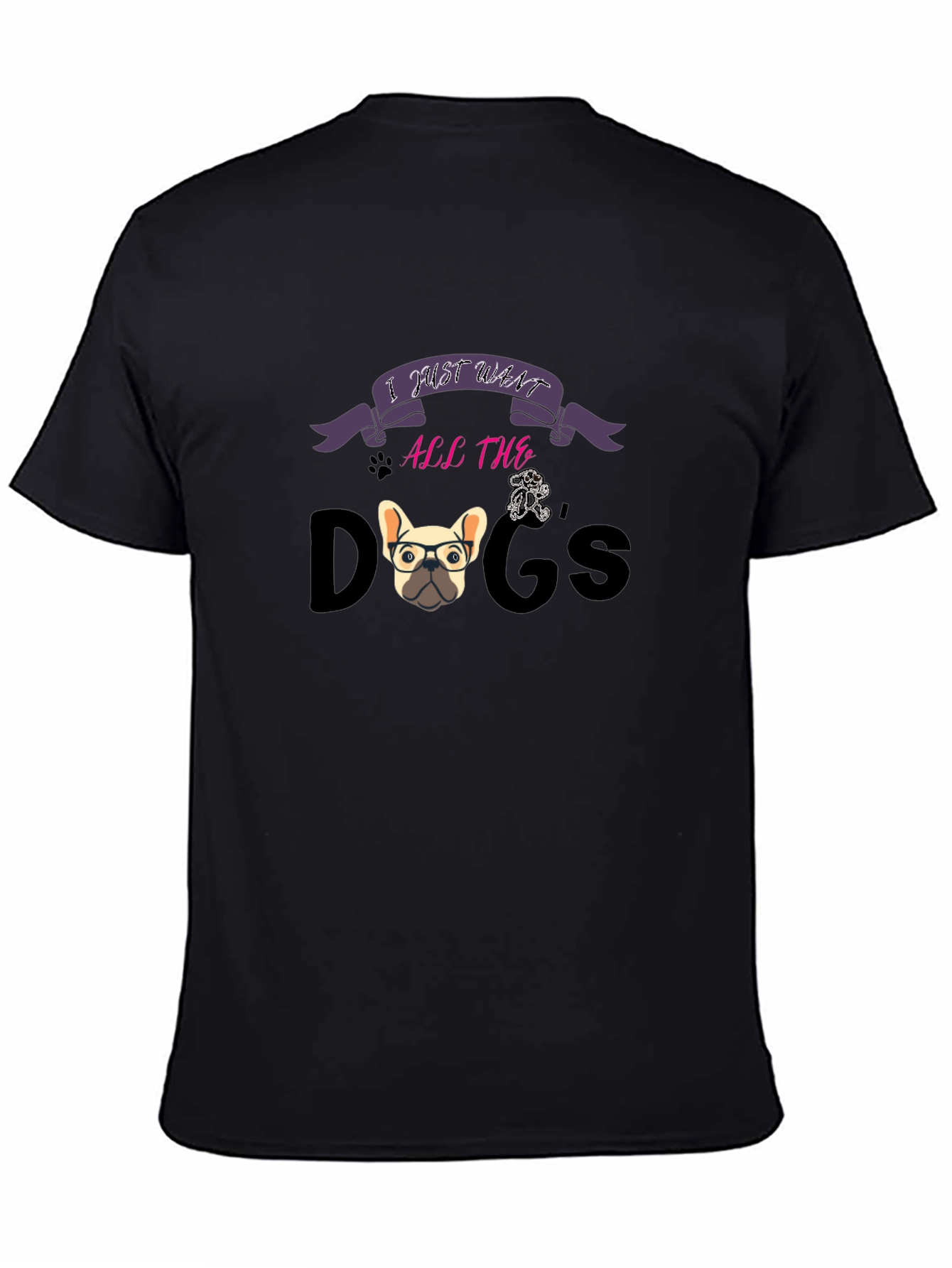 Black I Just Want All The Dogs Graphic T-Shirt view 4