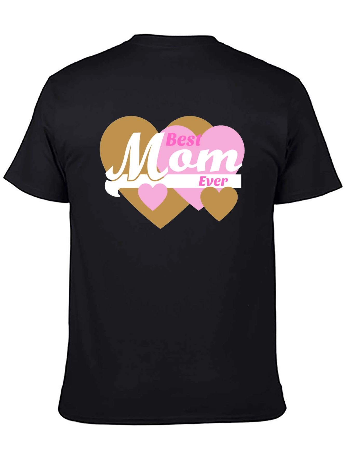 Black Best Mom Ever T-Shirt - Heart Design view 4