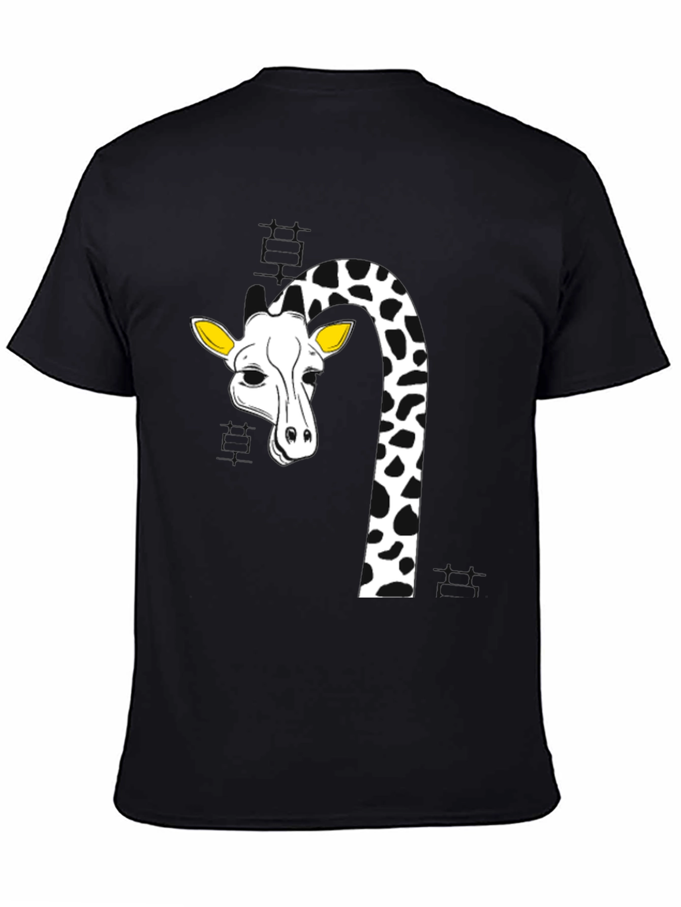 Black Giraffe Graphic Tee - Black Cotton Blend view 4