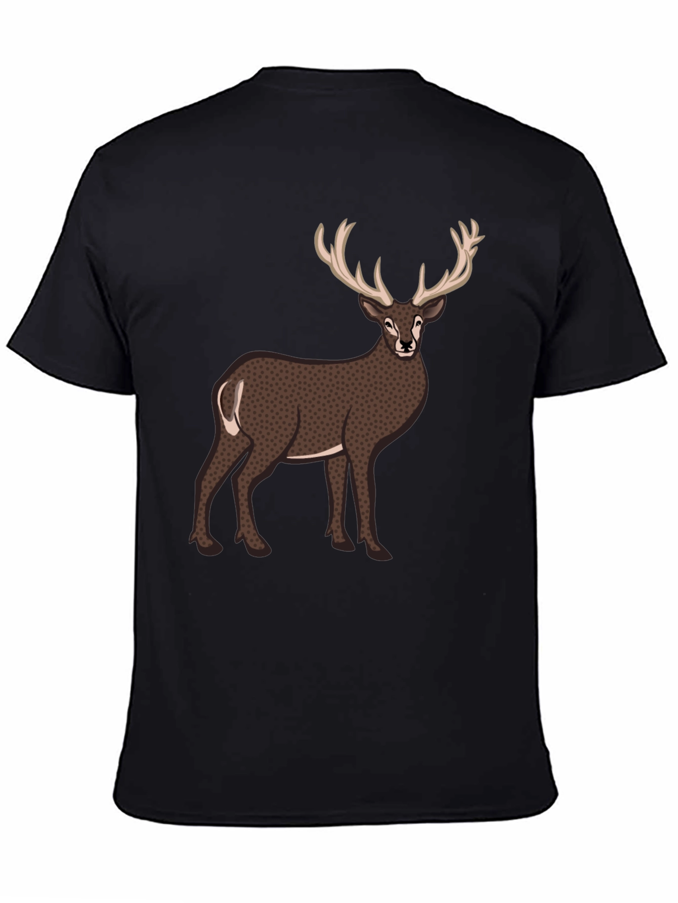 Black Deer Graphic T-Shirt - Men's Casual Tee view 4