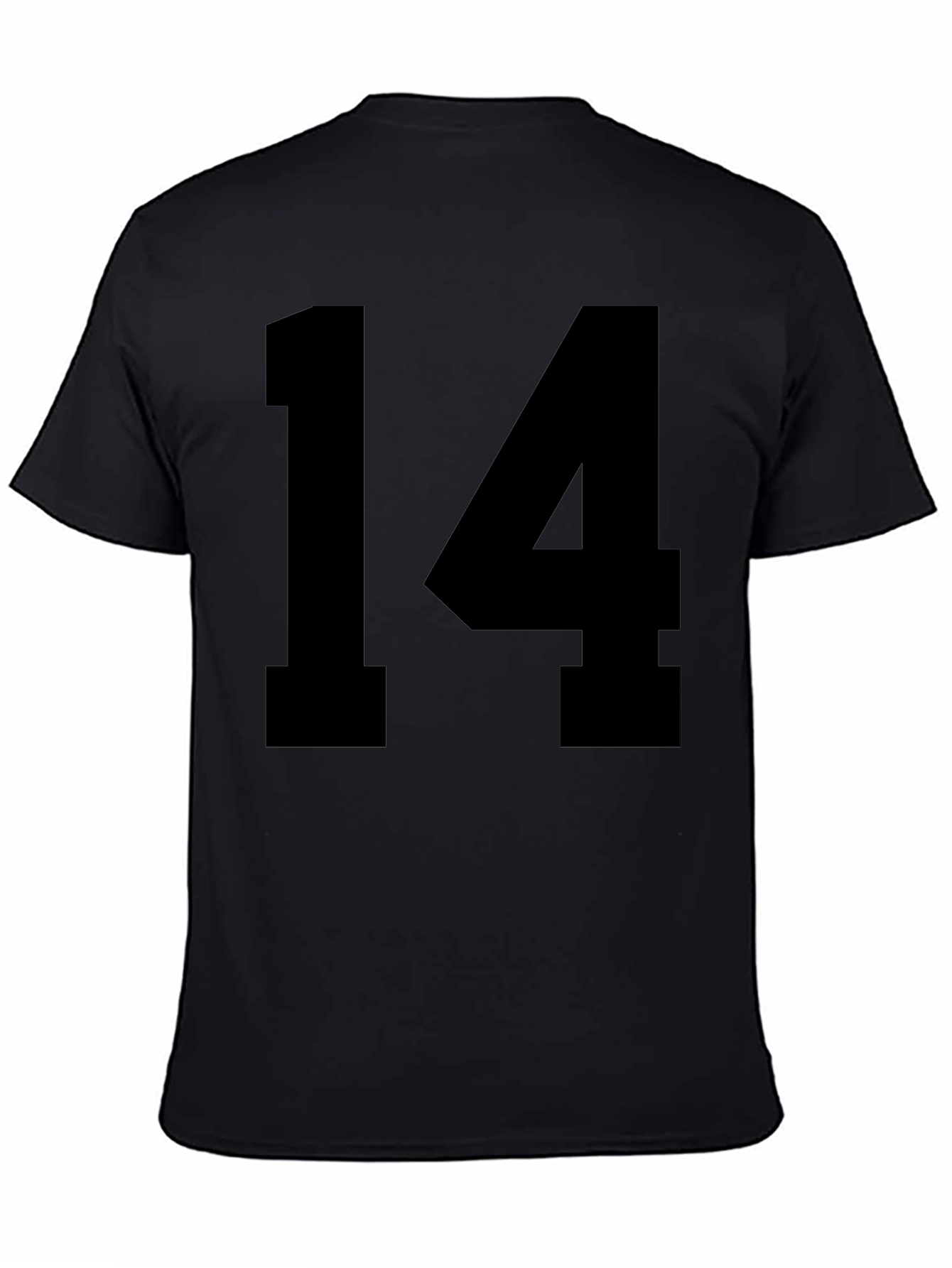 Black Black T-shirt with Bold "14" Number view 4