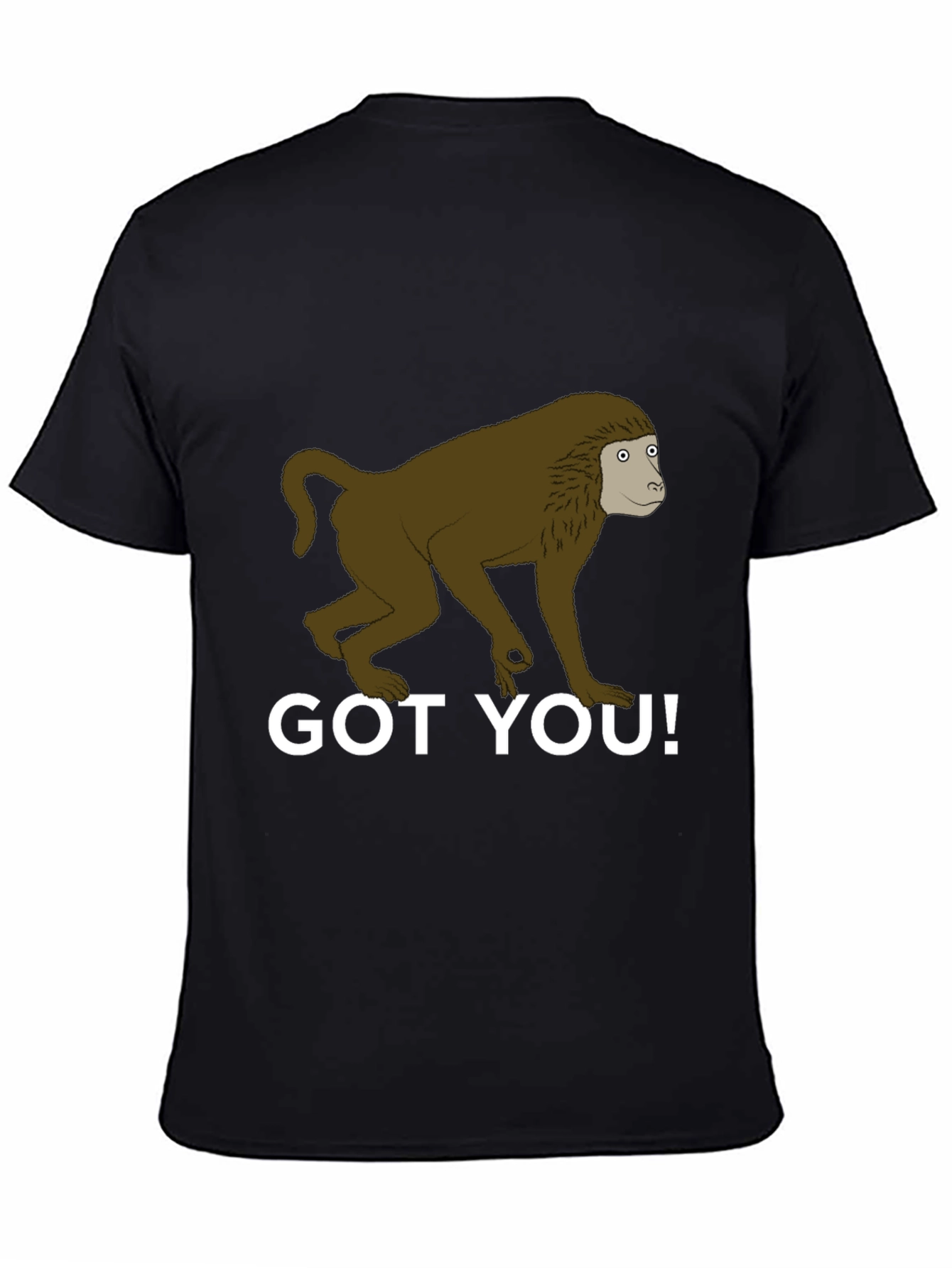 Black Got You! Monkey Graphic Tee - Novelty T-Shirt view 4
