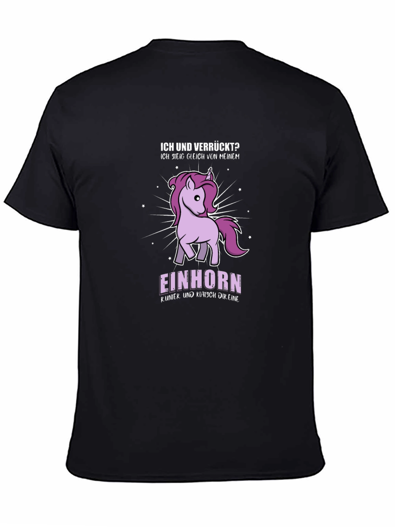 Black Funny Unicorn Graphic T-Shirt - Ich und Verrückt? view 4