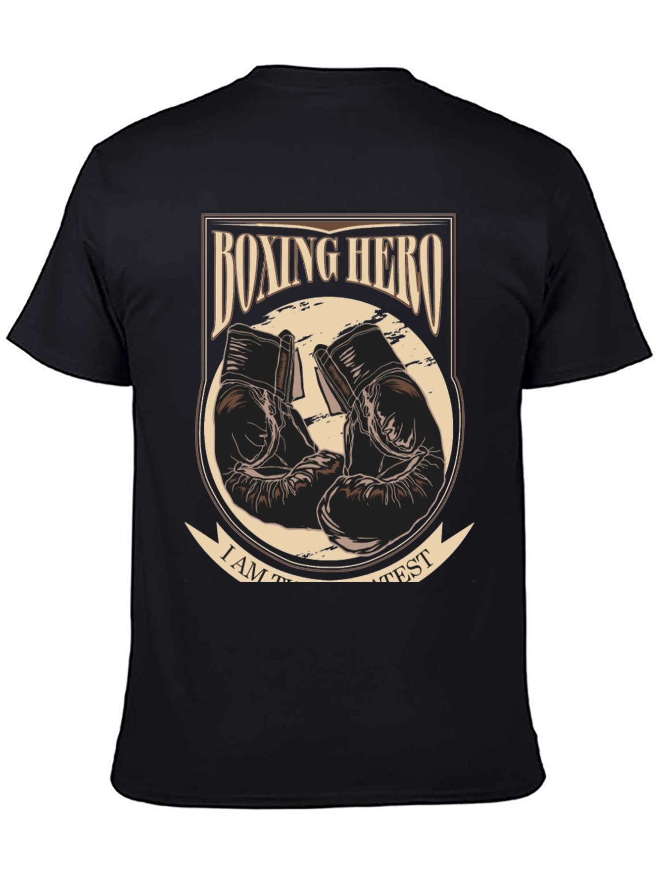 Black Boxing Hero Graphic Tee -  Greatest Boxing Fan T-Shirt view 4