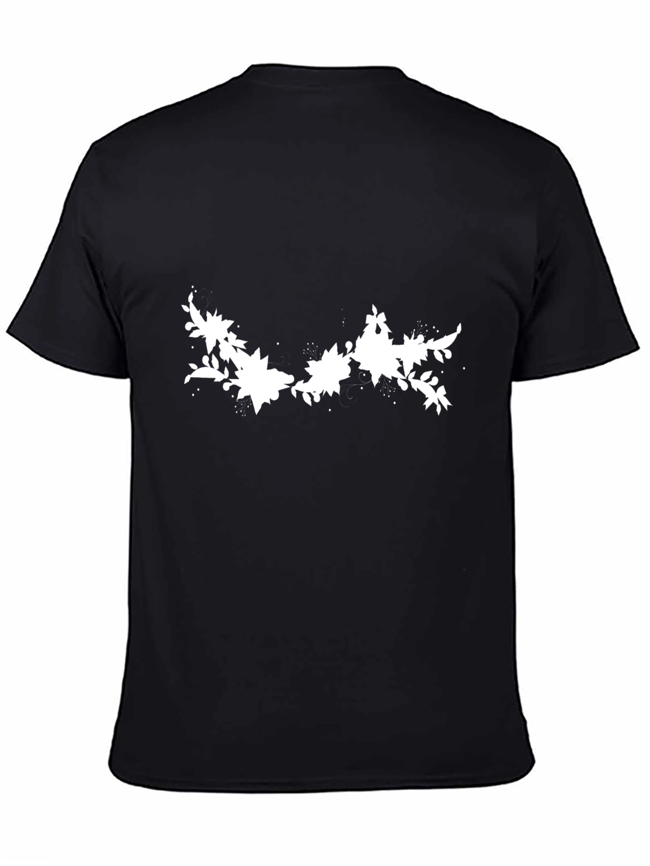 Black Floral Graphic Black T-Shirt view 4