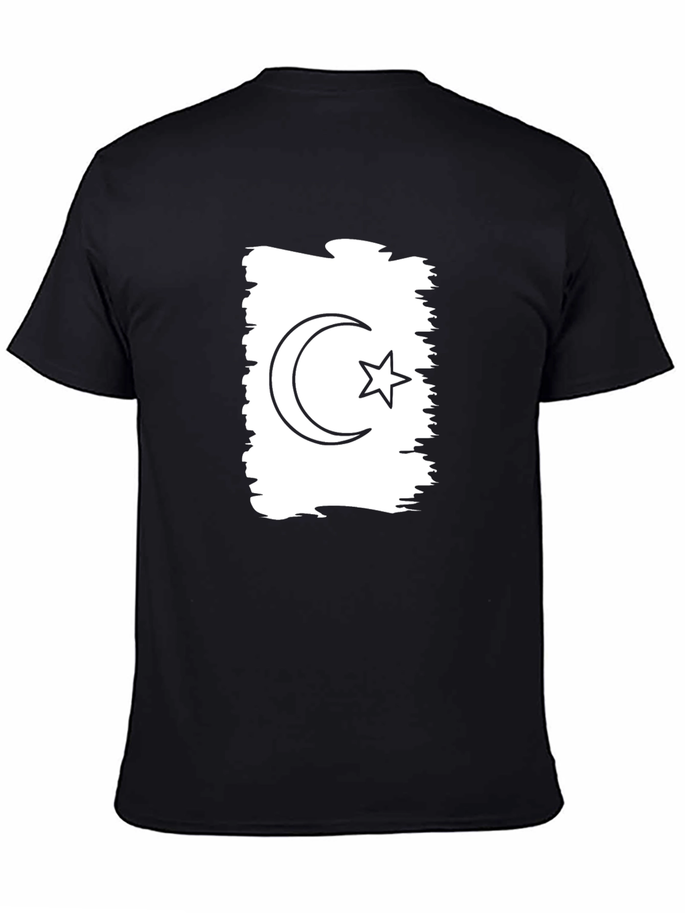Black Crescent & Star Graphic Black T-Shirt view 4