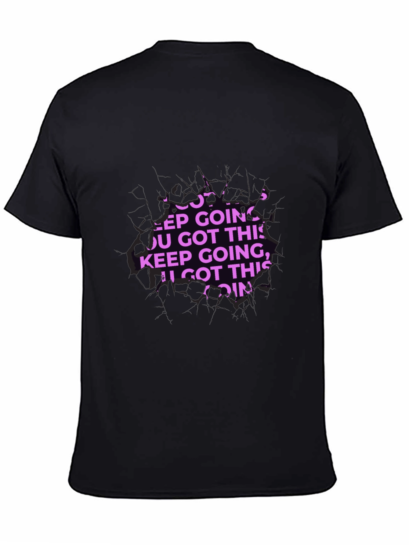Black Motivational Keep Going Graphic Black T-Shirt view 4