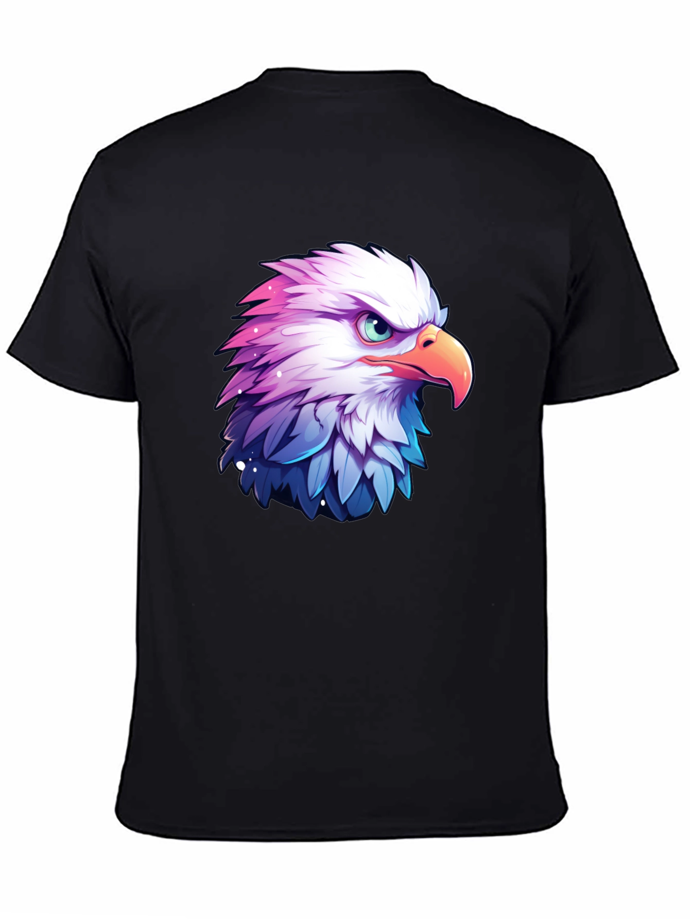 Black Eagle Graphic Black T-Shirt for Men view 4
