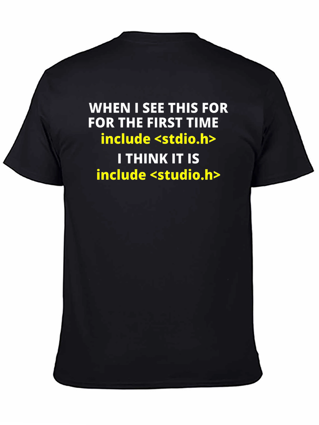 Black Funny C Programmer T-Shirt: Include Studio Humor view 4