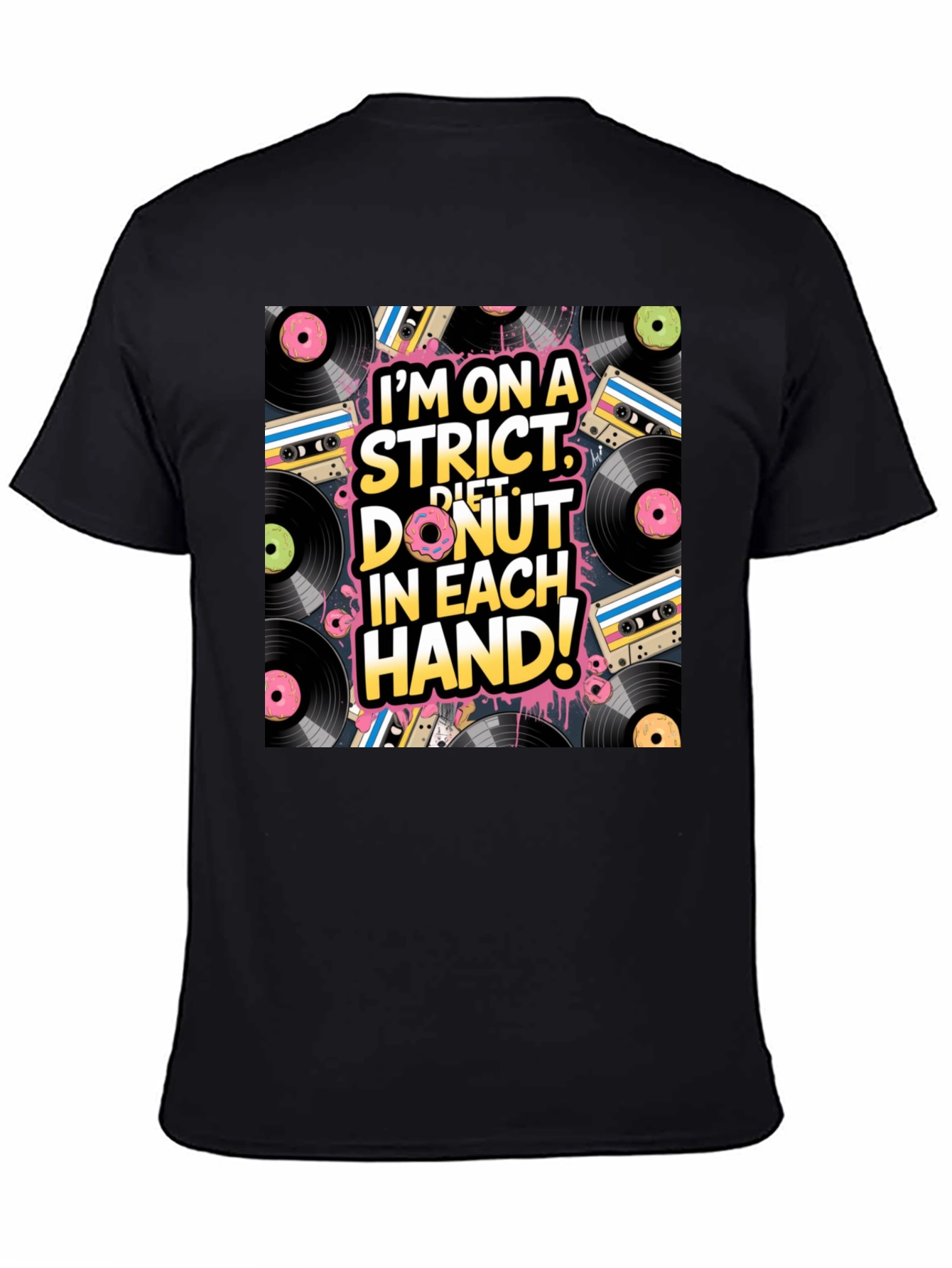 Black Donut Diet T-Shirt - Funny Graphic Tee view 4