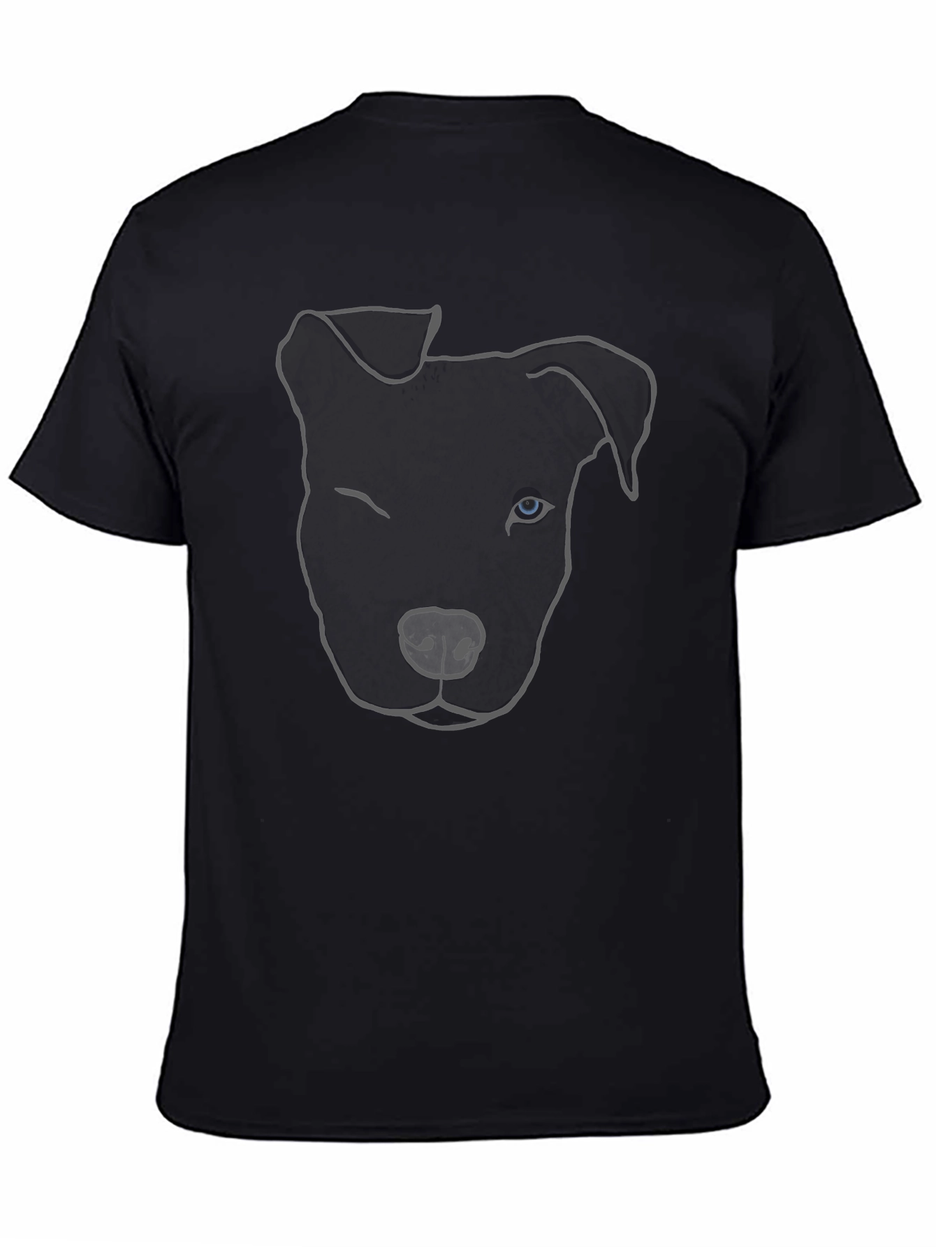 Black Winking Dog Graphic Tee - Cool Casual Style view 4