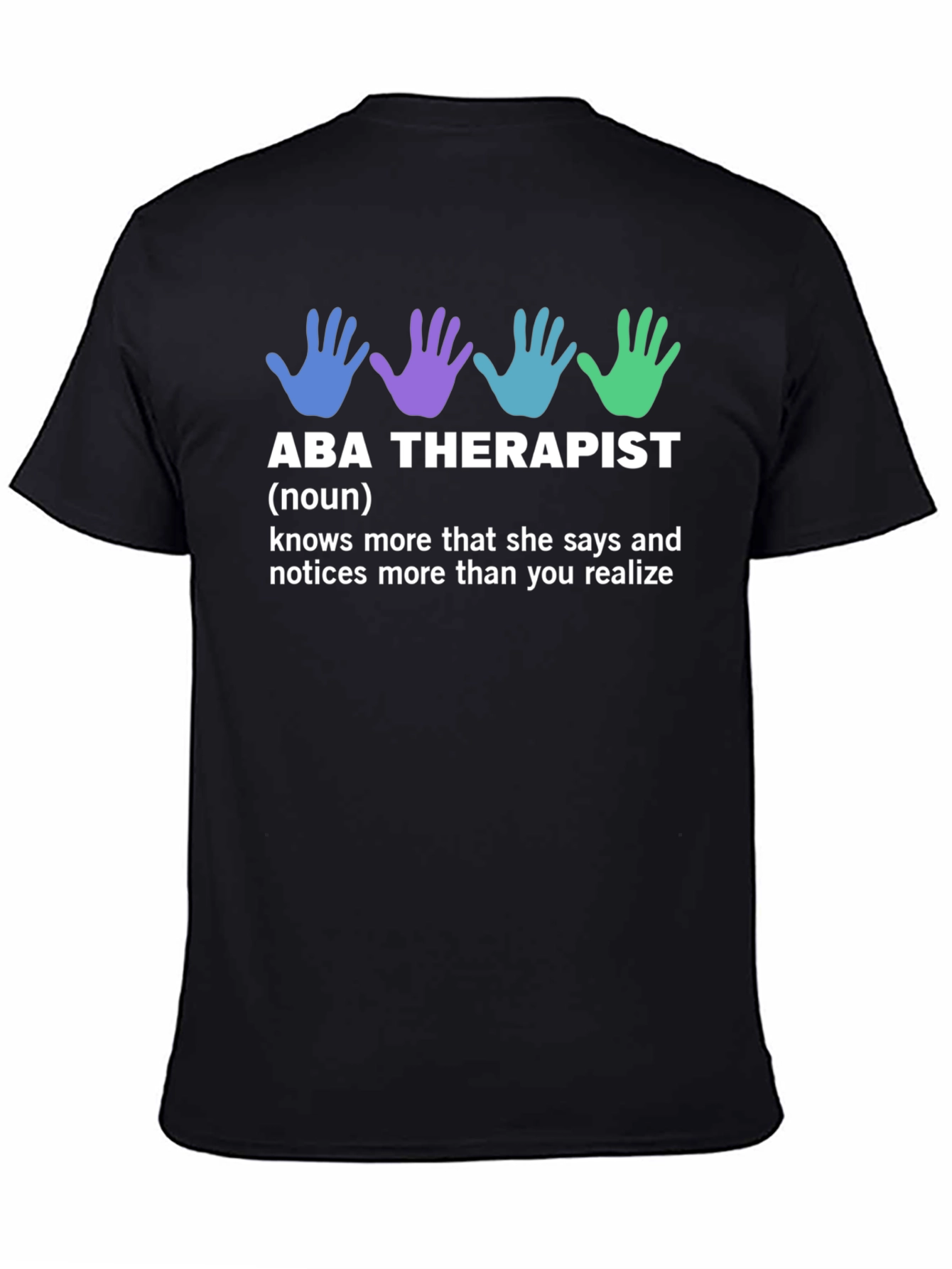 Black ABA Therapist Definition T-Shirt view 4