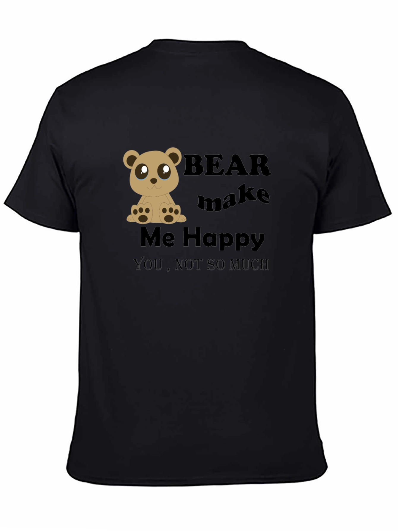 Black Bear Make Me Happy Black Graphic Tee view 4