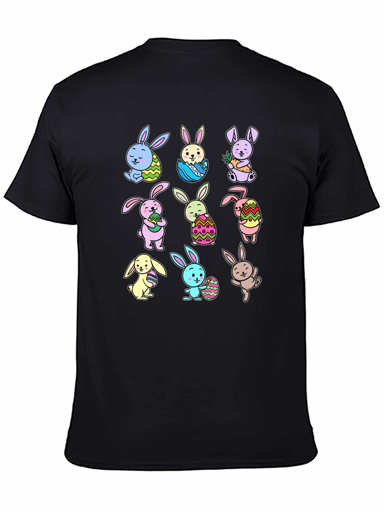 Black Easter Bunny T-Shirt Cute Rabbits view 4