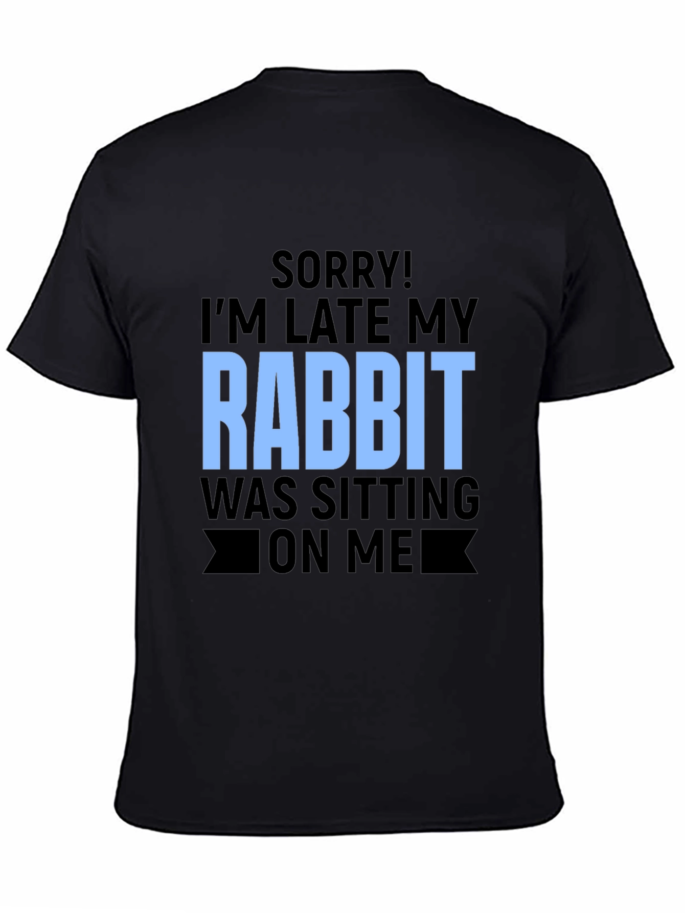 Black Rabbit Sitting T-Shirt, Funny Novelty Tee view 4