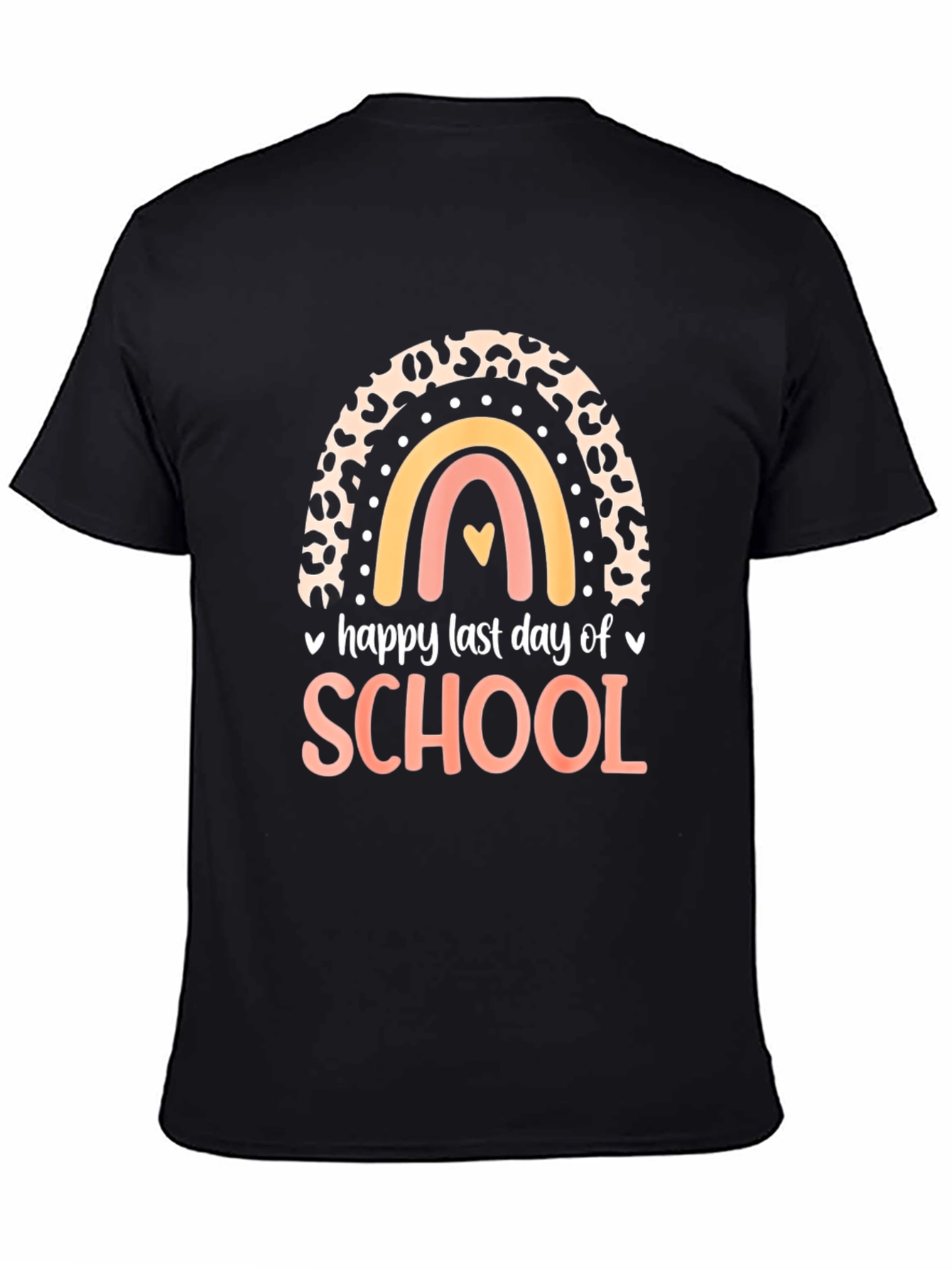 Black Happy Last Day of School Rainbow T-Shirt view 4