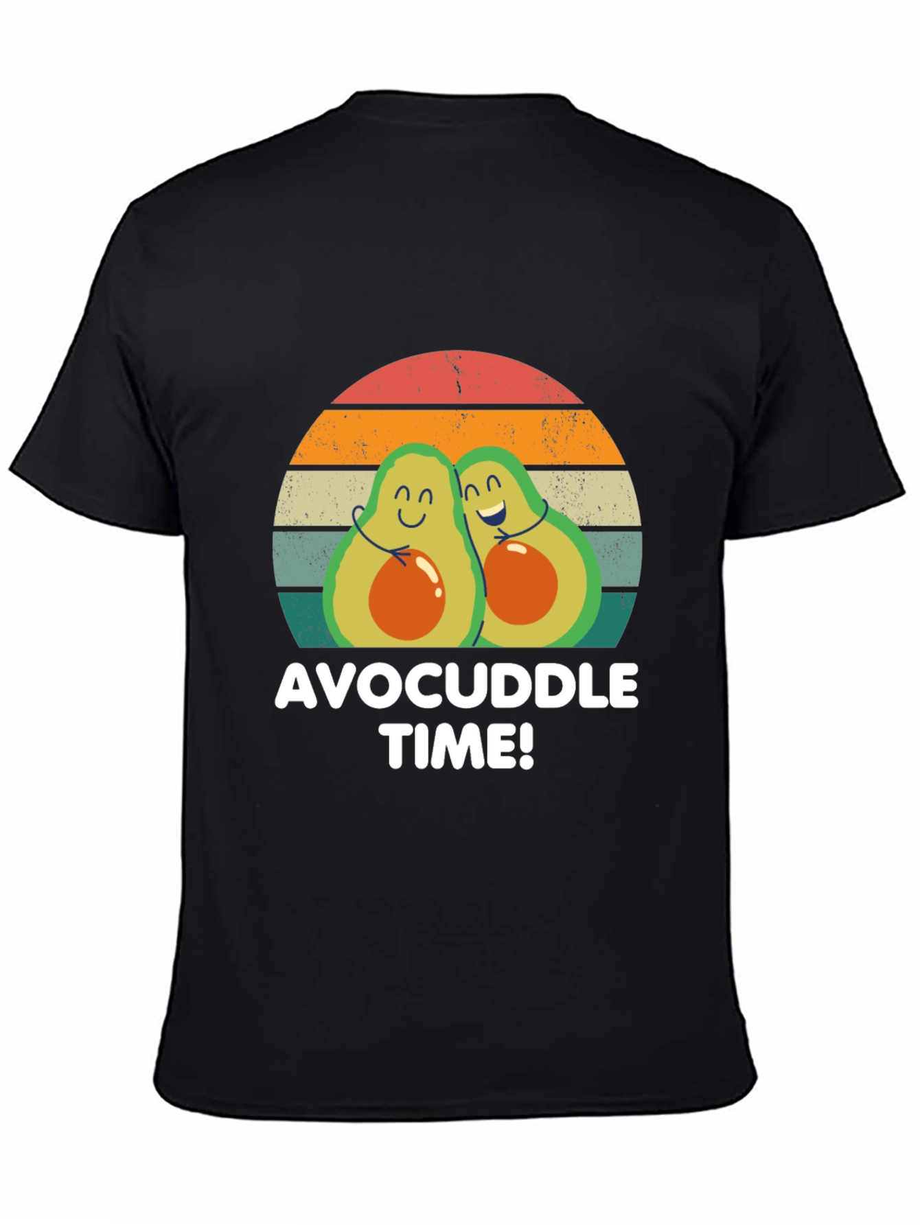 Black Avocuddle Time T-Shirt - Cute Avocado Graphic Tee view 4