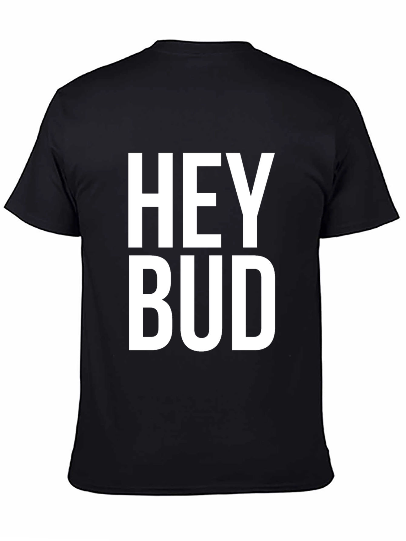 Black Hey Bud Graphic Tee - Black Cotton Blend T-Shirt view 4