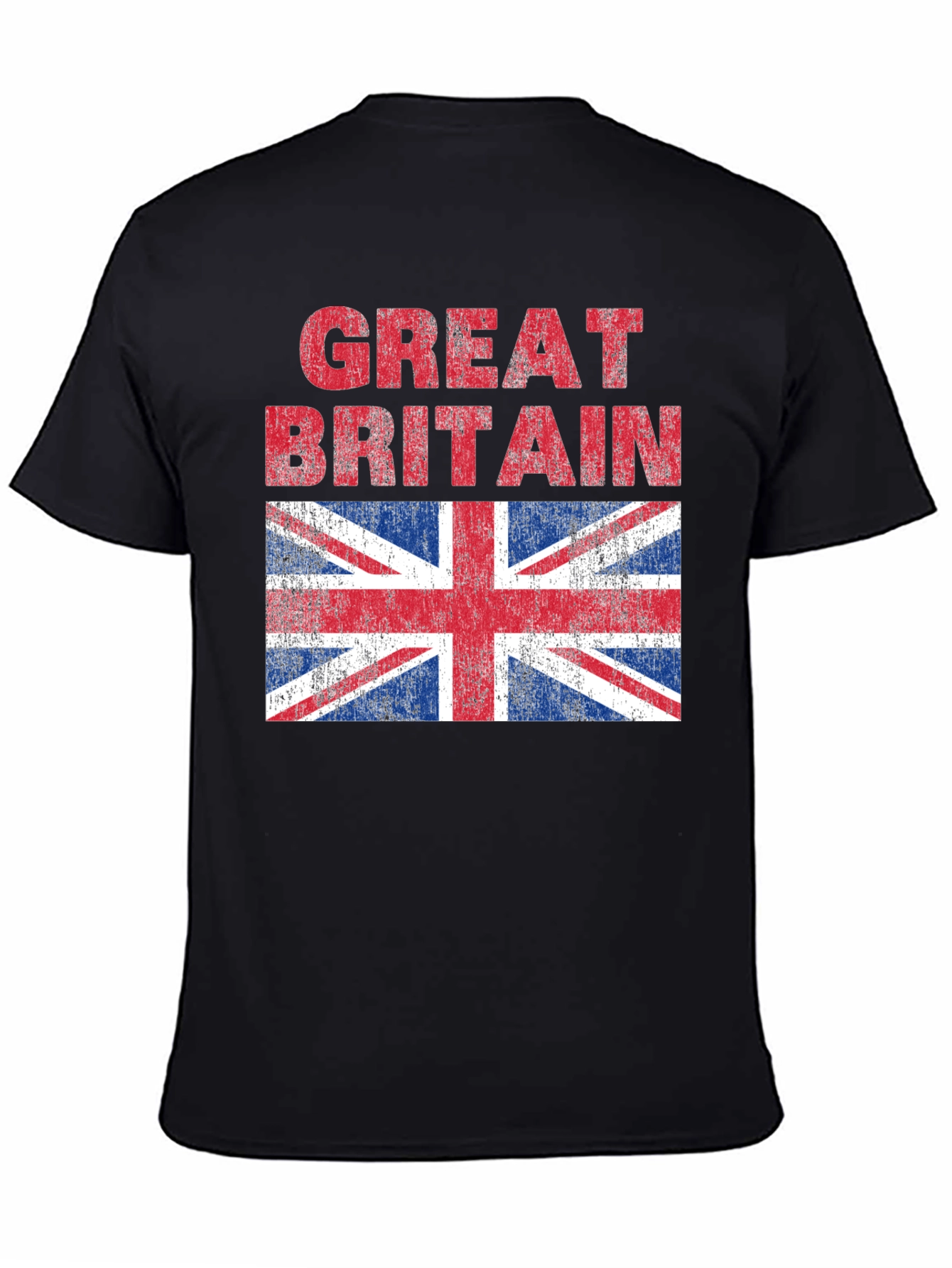 Black Great Britain Flag Graphic T-Shirt view 4