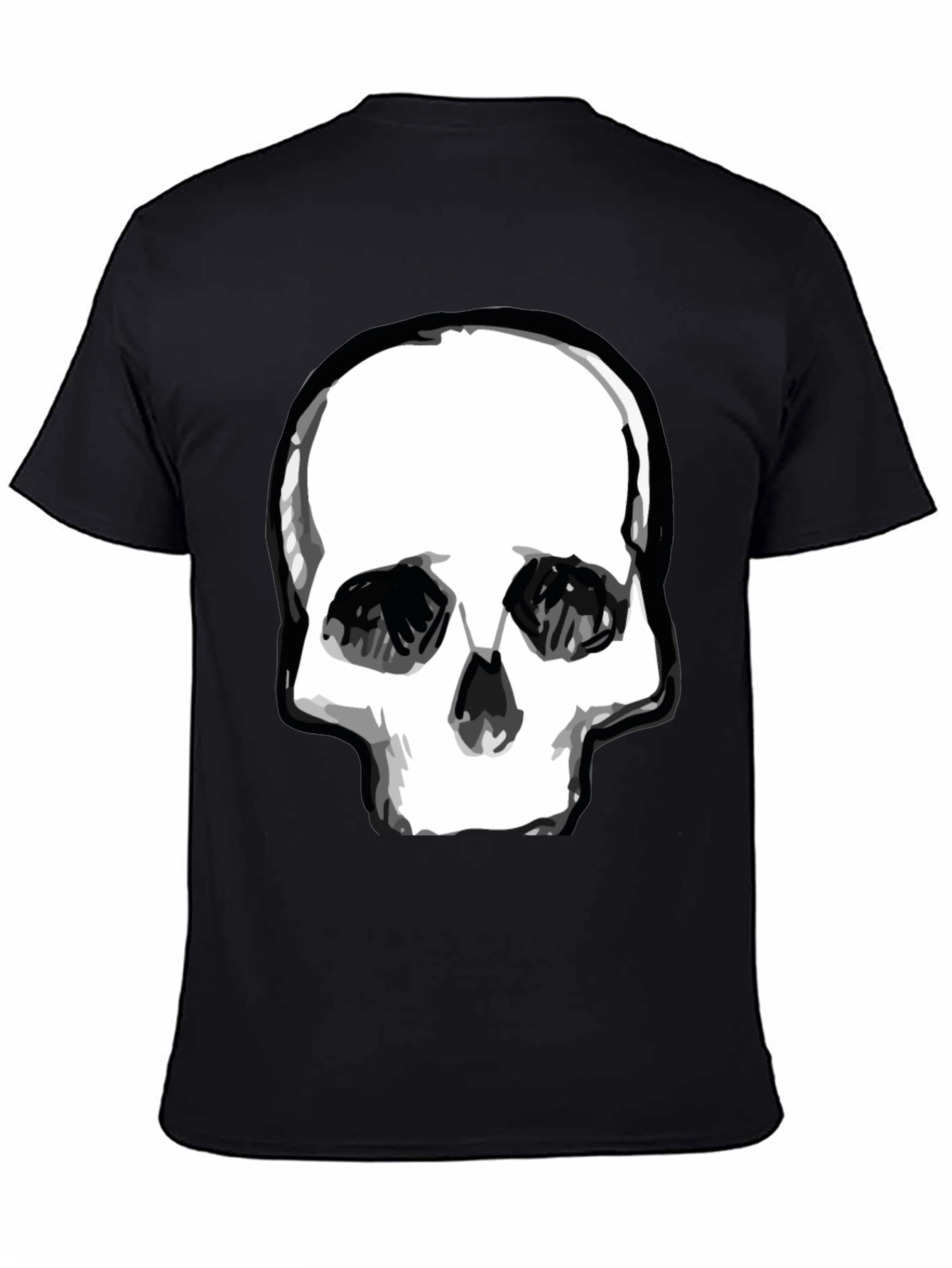 Black Skull Graphic Print Black T-Shirt view 4