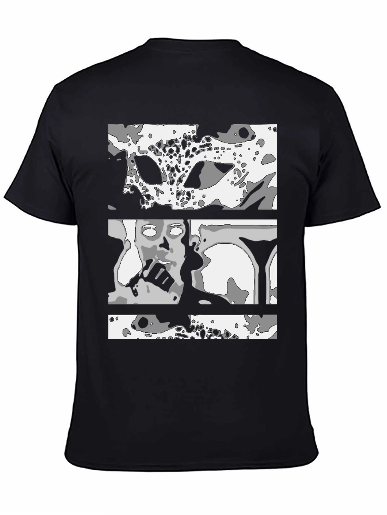Black Abstract Graphic Print Black T-Shirt view 4