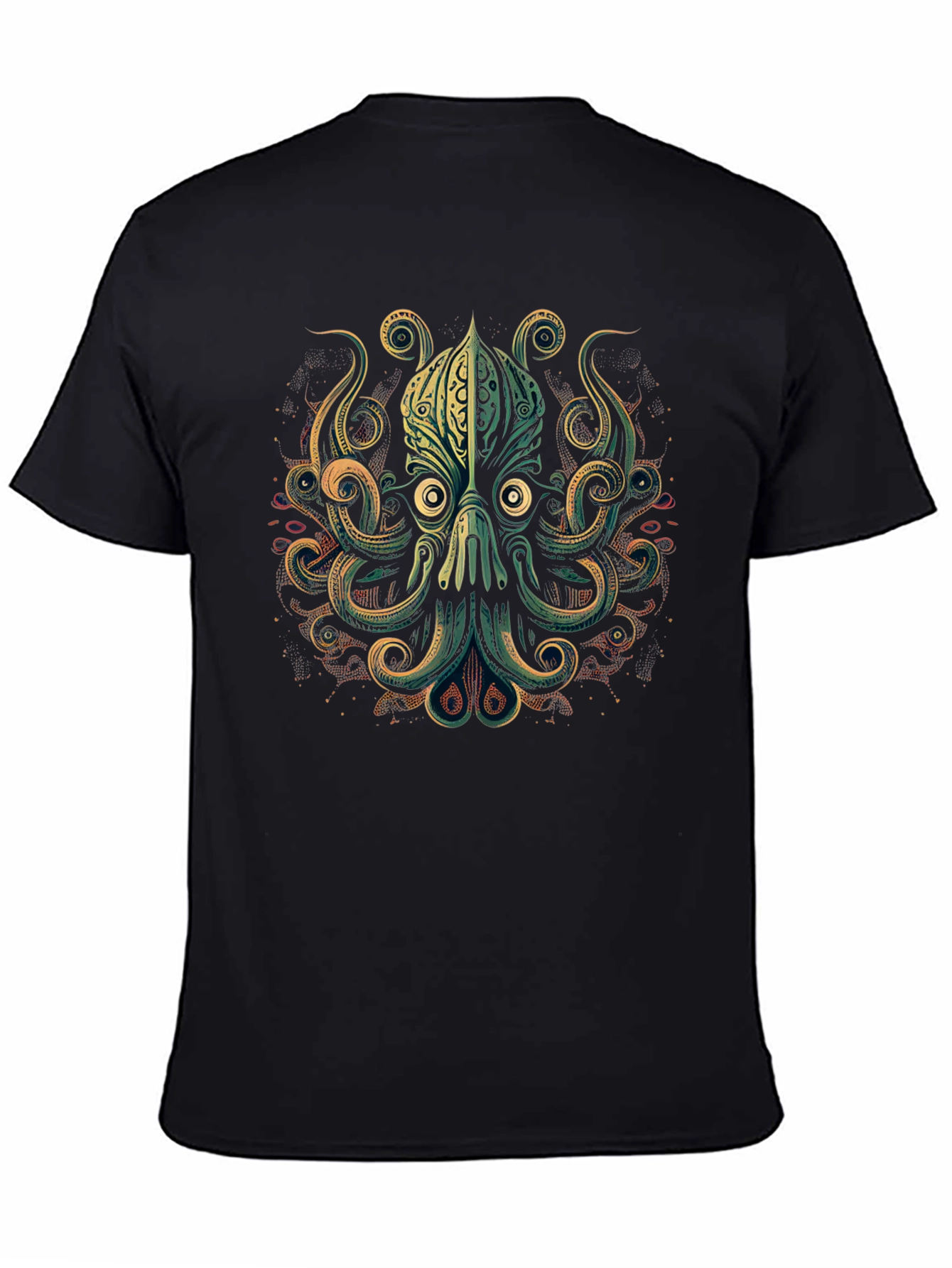 Black Octopus Graphic Black T-Shirt view 4