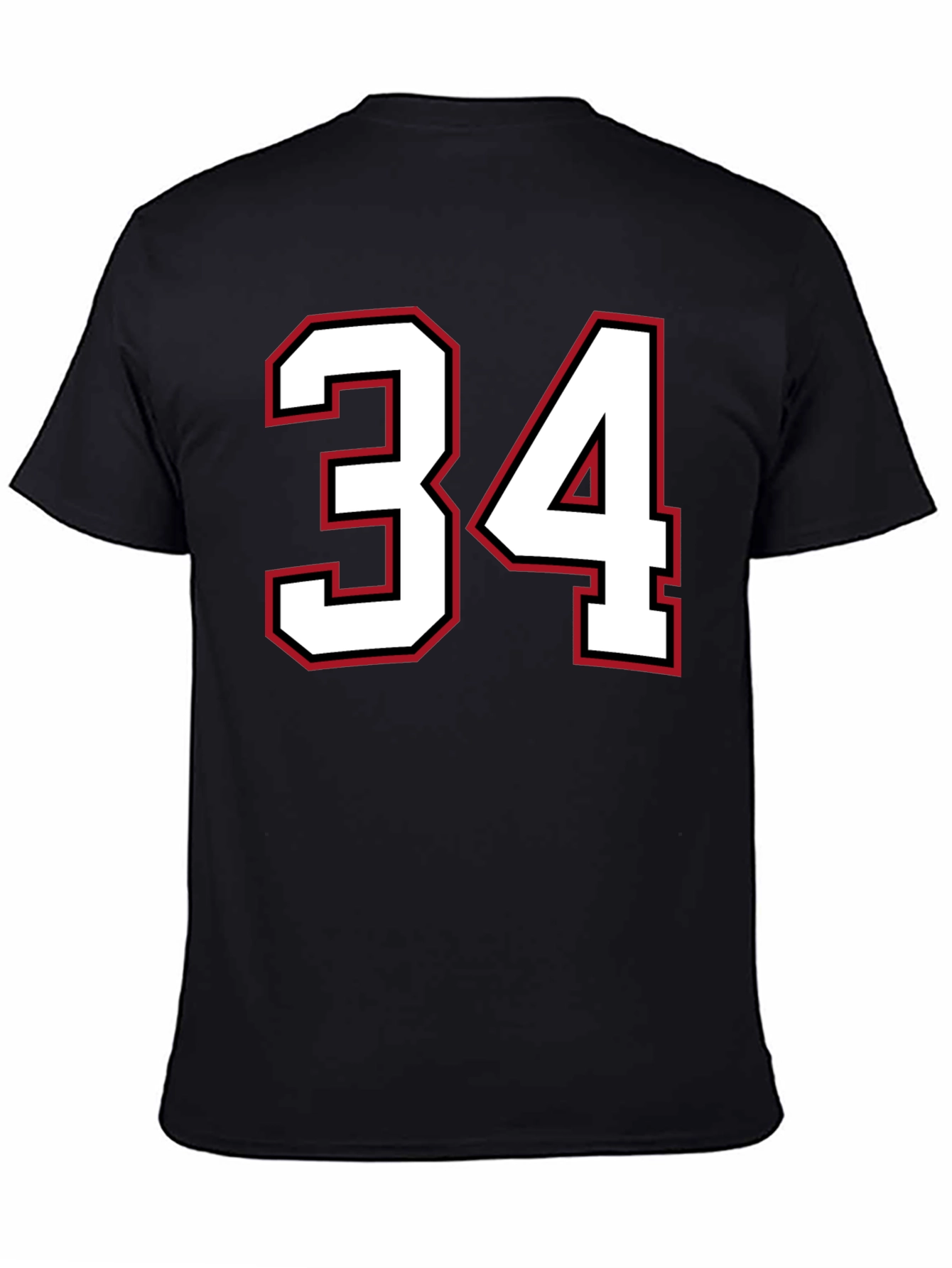 Black Jersey Number 34 Black T-Shirt view 4