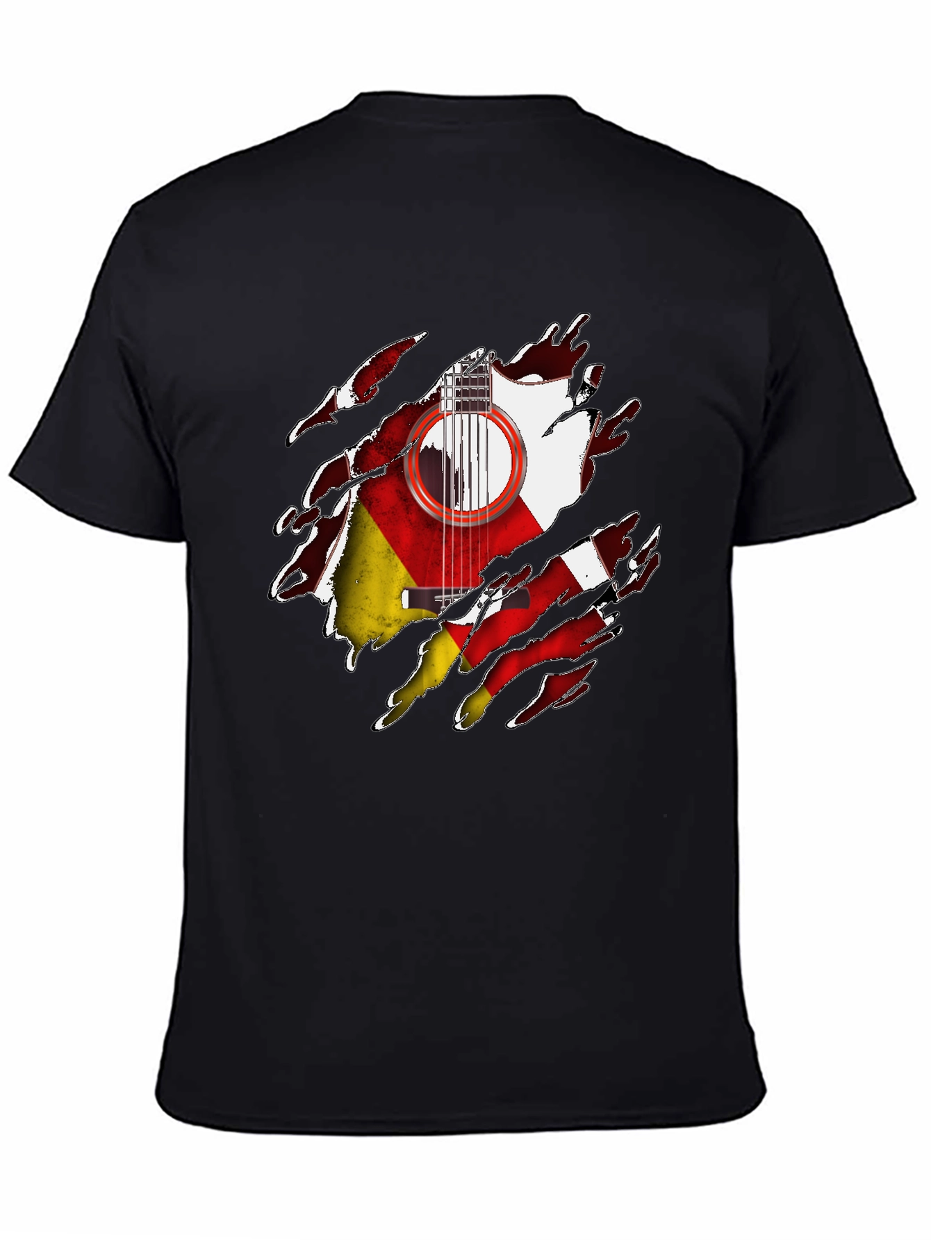 German Flag Guitar Ripped T-Shirt - 4