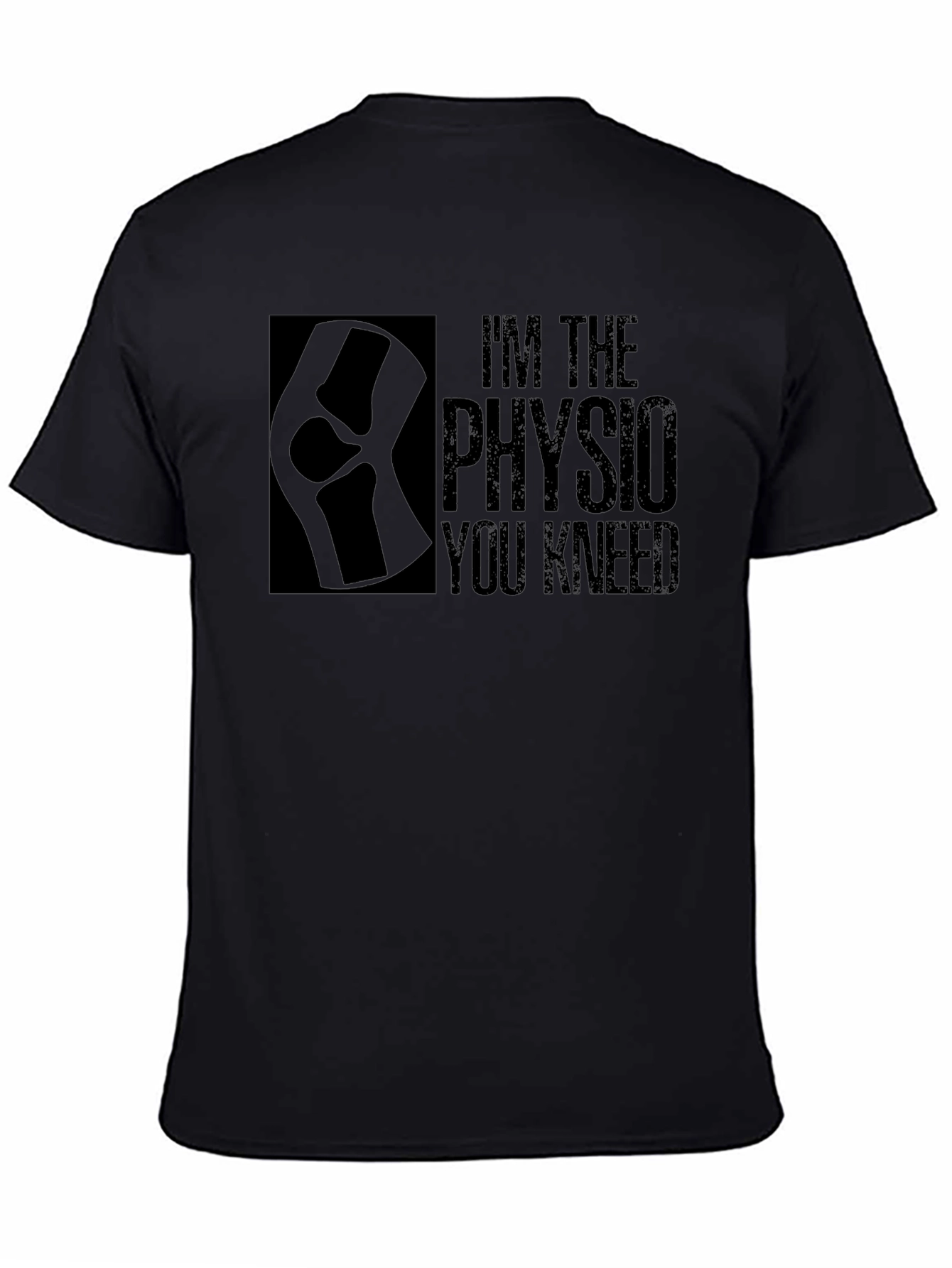 Black Physio Knee-d T-Shirt: Funny Therapy Shirt view 4