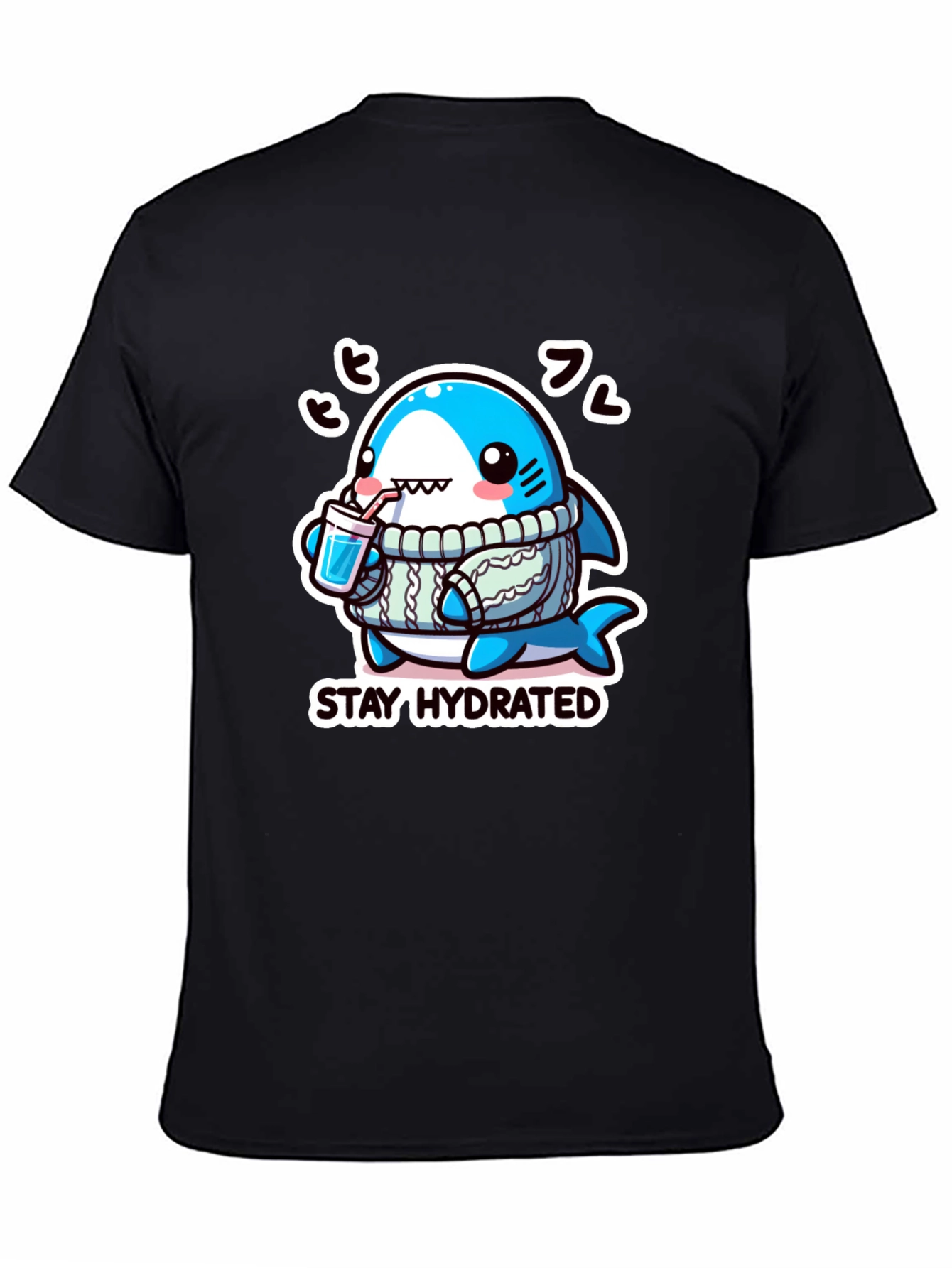 Black Stay Hydrated Shark Graphic Tee view 4
