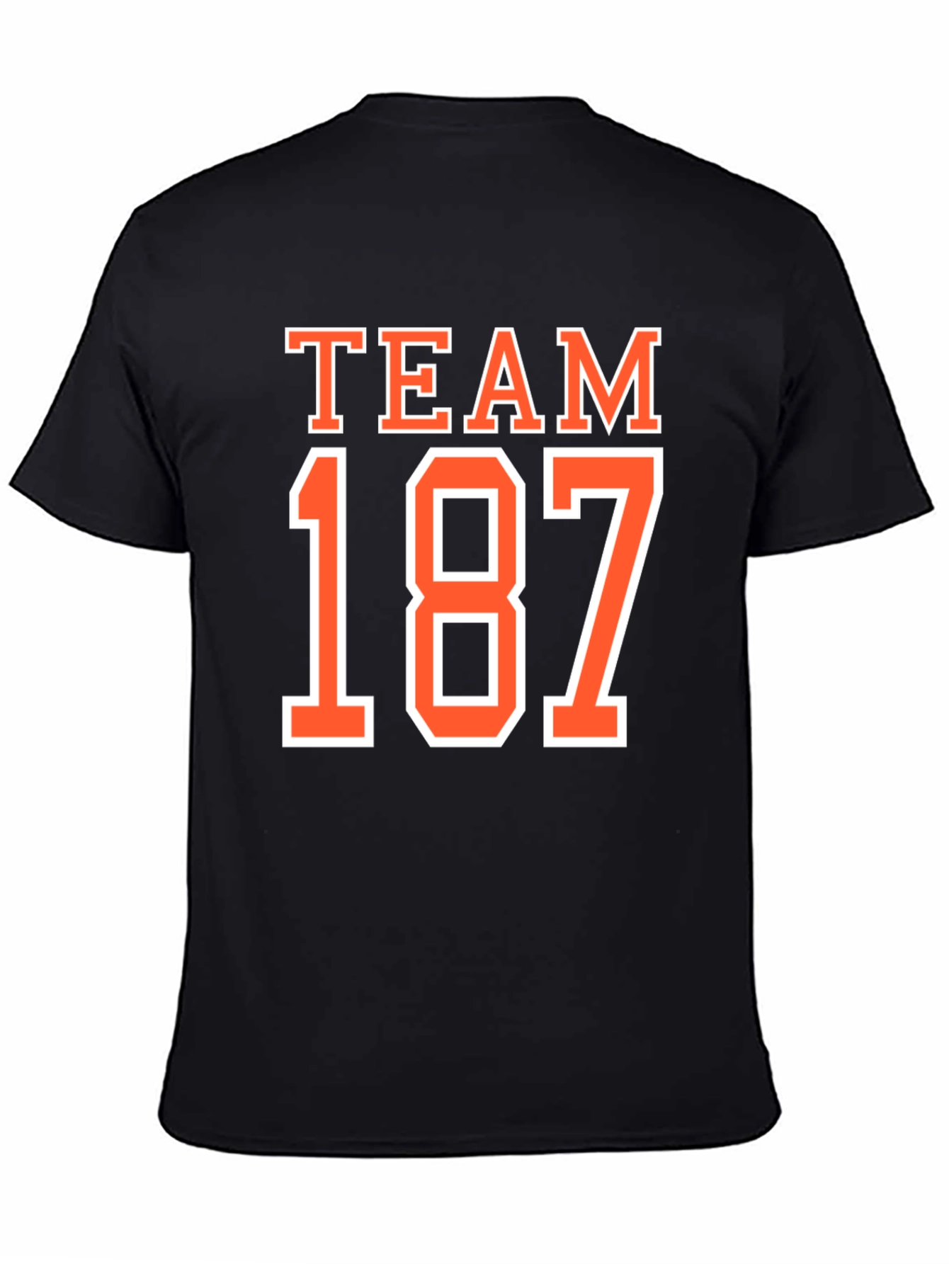 Black Team 187 Graphic Tee - Black Cotton T-Shirt view 4