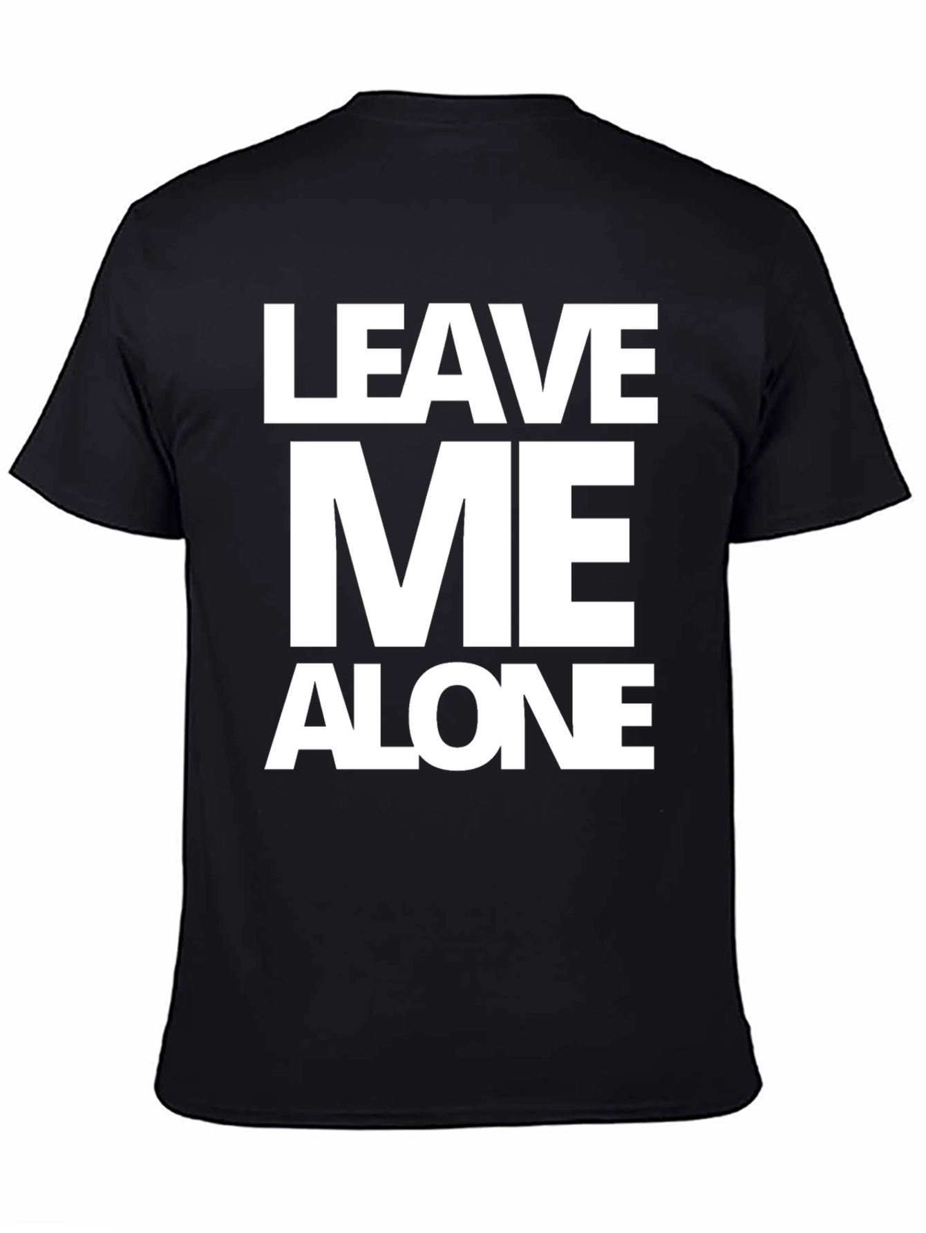 Black Leave Me Alone Graphic Tee - Black Cotton T-Shirt view 4